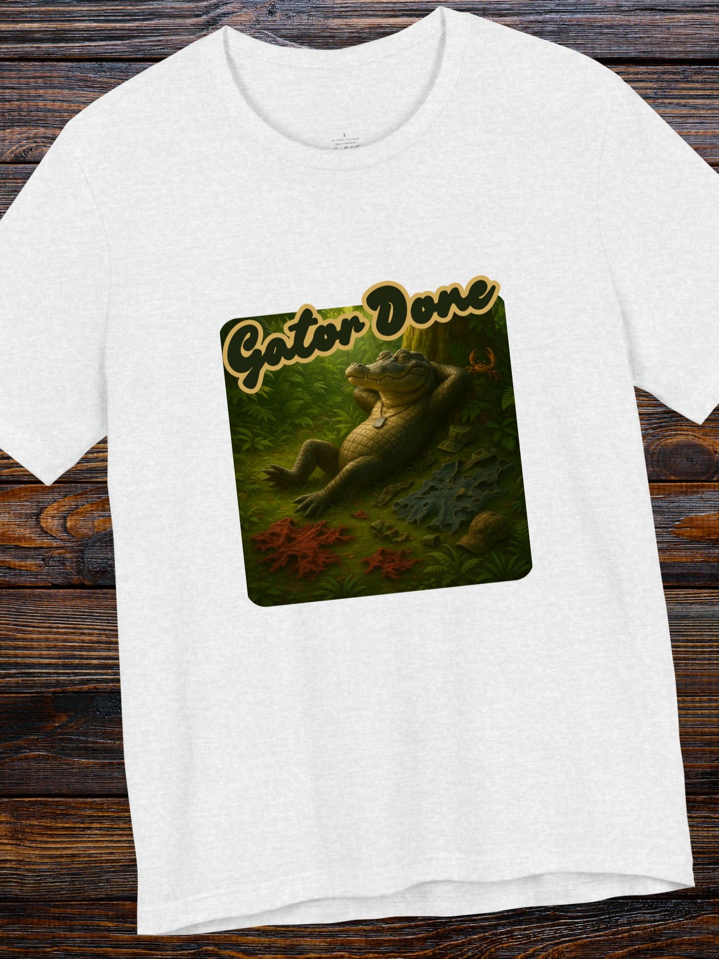 'Gator Done' Full Gator Relaxing Graphic Unisex T-Shirt, Florida Lovers, Summer Vibes, Alligator Lovers
