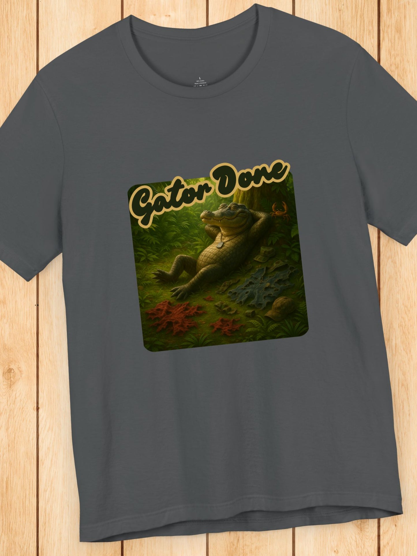 'Gator Done' Full Gator Relaxing Graphic Unisex T-Shirt, Florida Lovers, Summer Vibes, Alligator Lovers