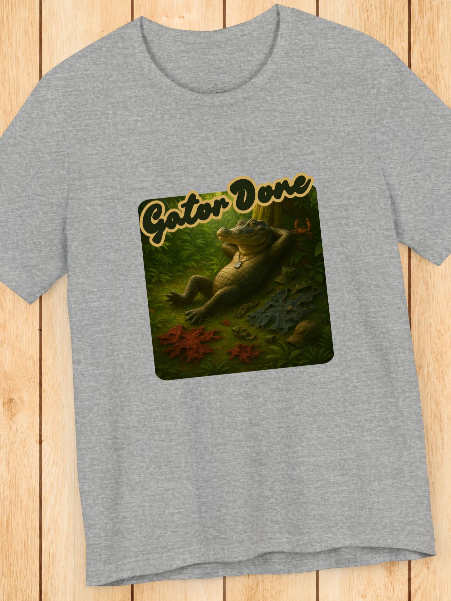 'Gator Done' Full Gator Relaxing Graphic Unisex T-Shirt, Florida Lovers, Summer Vibes, Alligator Lovers