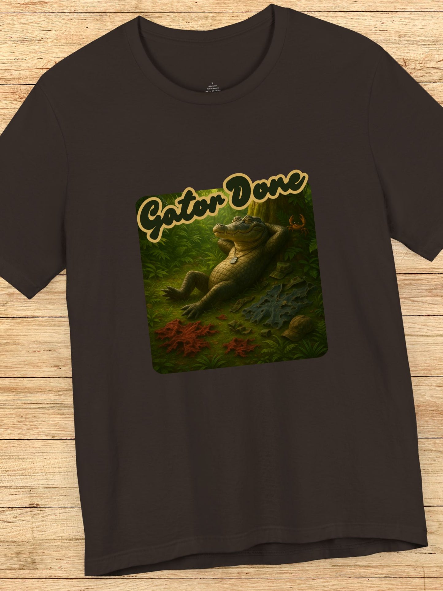 'Gator Done' Full Gator Relaxing Graphic Unisex T-Shirt, Florida Lovers, Summer Vibes, Alligator Lovers