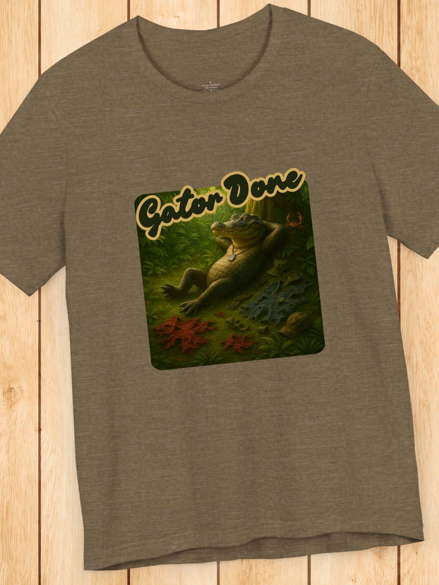 'Gator Done' Full Gator Relaxing Graphic Unisex T-Shirt, Florida Lovers, Summer Vibes, Alligator Lovers