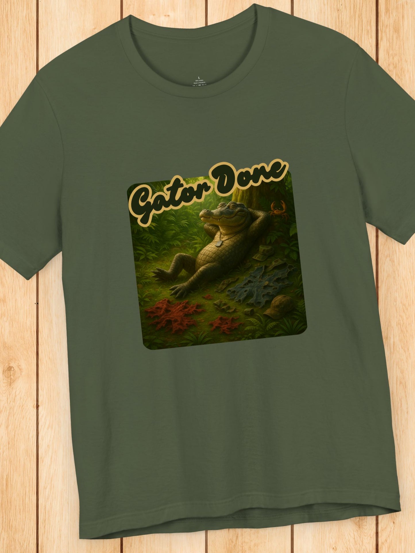 'Gator Done' Full Gator Relaxing Graphic Unisex T-Shirt, Florida Lovers, Summer Vibes, Alligator Lovers