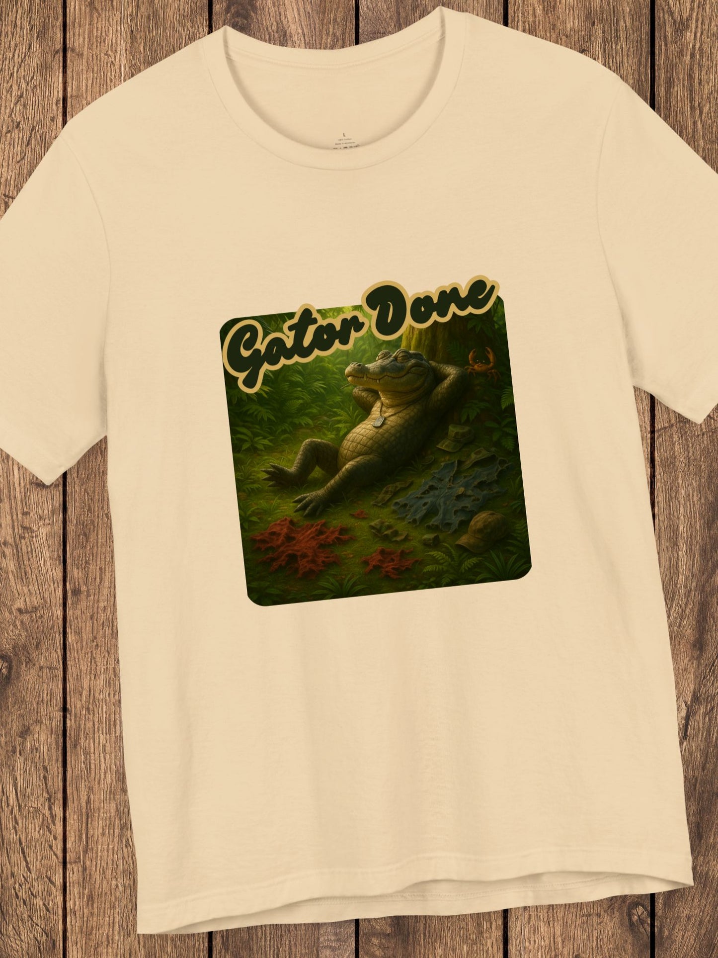 'Gator Done' Full Gator Relaxing Graphic Unisex T-Shirt, Florida Lovers, Summer Vibes, Alligator Lovers