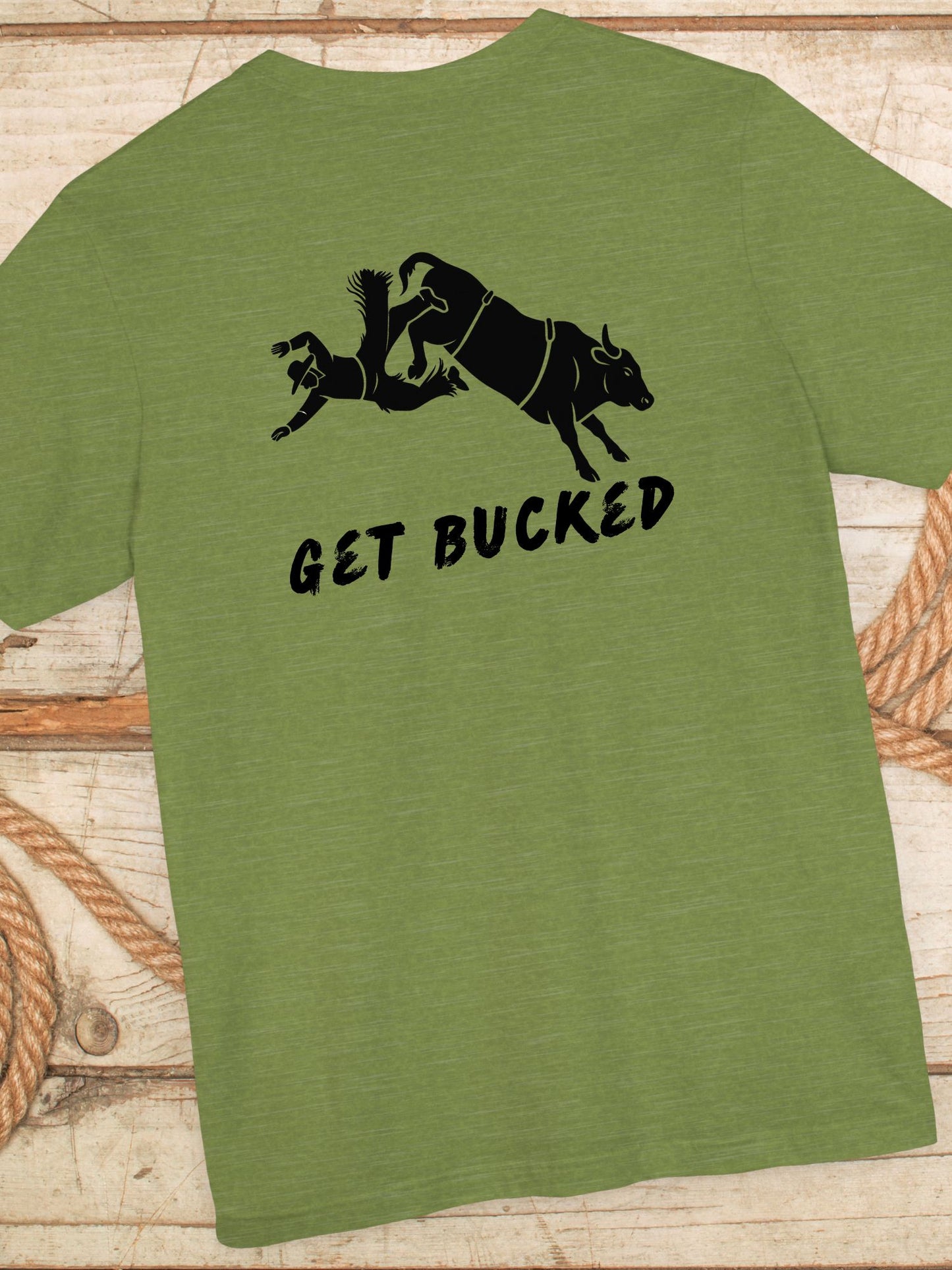 'Get Bucked' Unisex Jersey Tee, Rodeo Apparel, Western Humor T-Shirt