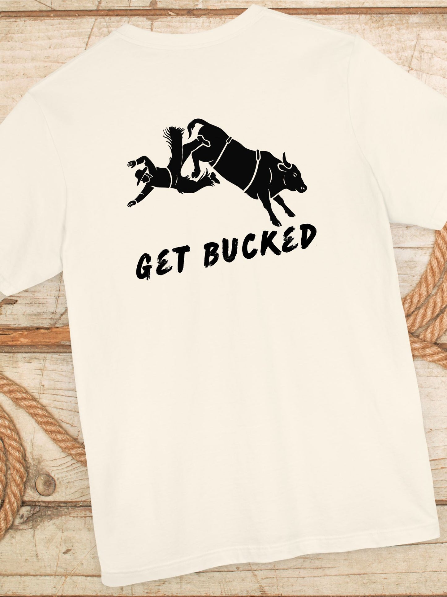 'Get Bucked' Unisex Jersey Tee, Rodeo Apparel, Western Humor T-Shirt