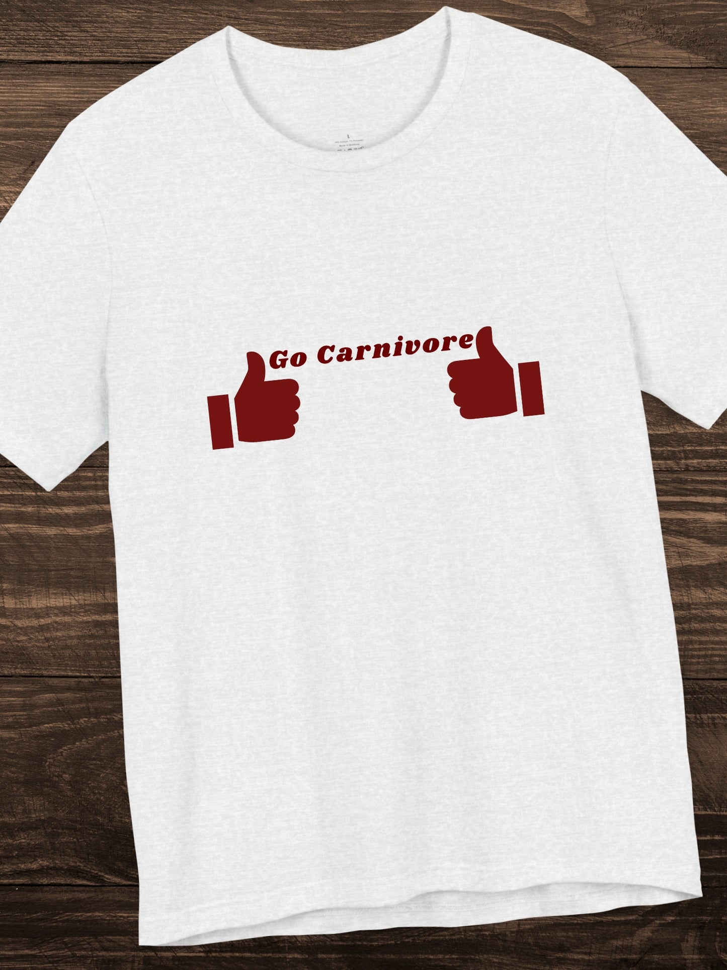 'Go Carnivore' Two Thumbs Up Graphic Unisex T-Shirt, Health and Wellness, Carnivore Diet Apparel