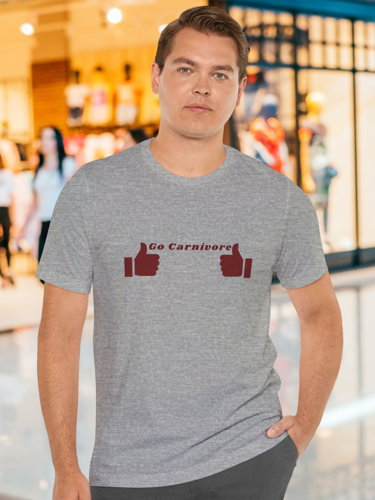 'Go Carnivore' Two Thumbs Up Graphic Unisex T-Shirt, Health and Wellness, Carnivore Diet Apparel