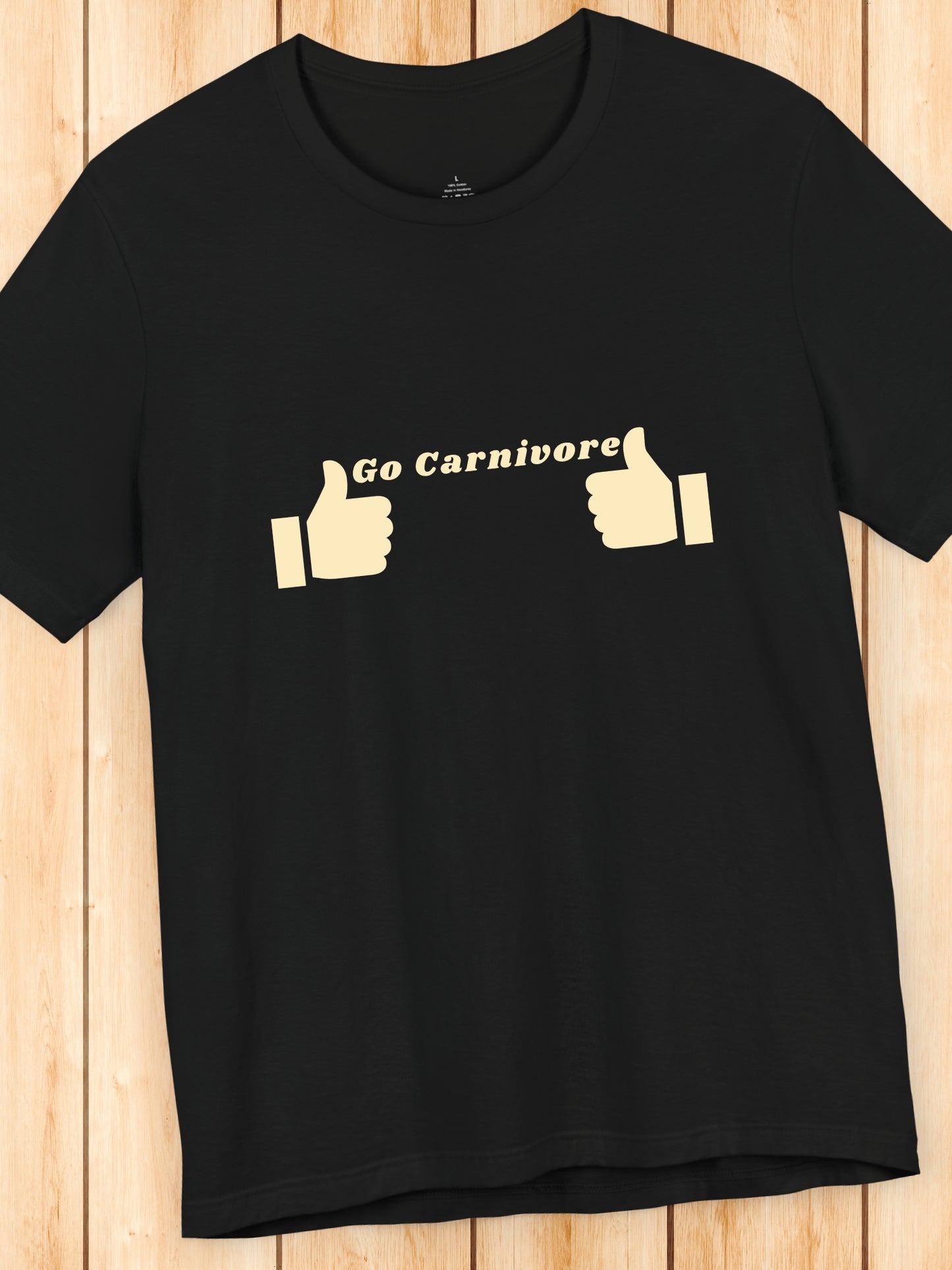 'Go Carnivore' Two Thumbs Up Graphic Unisex T-Shirt, Health and Wellness, Carnivore Diet Apparel