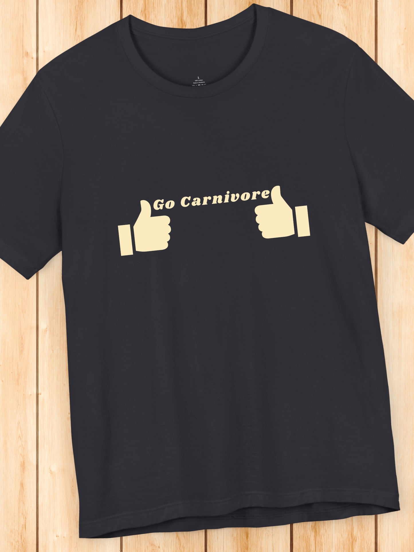 'Go Carnivore' Two Thumbs Up Graphic Unisex T-Shirt, Health and Wellness, Carnivore Diet Apparel