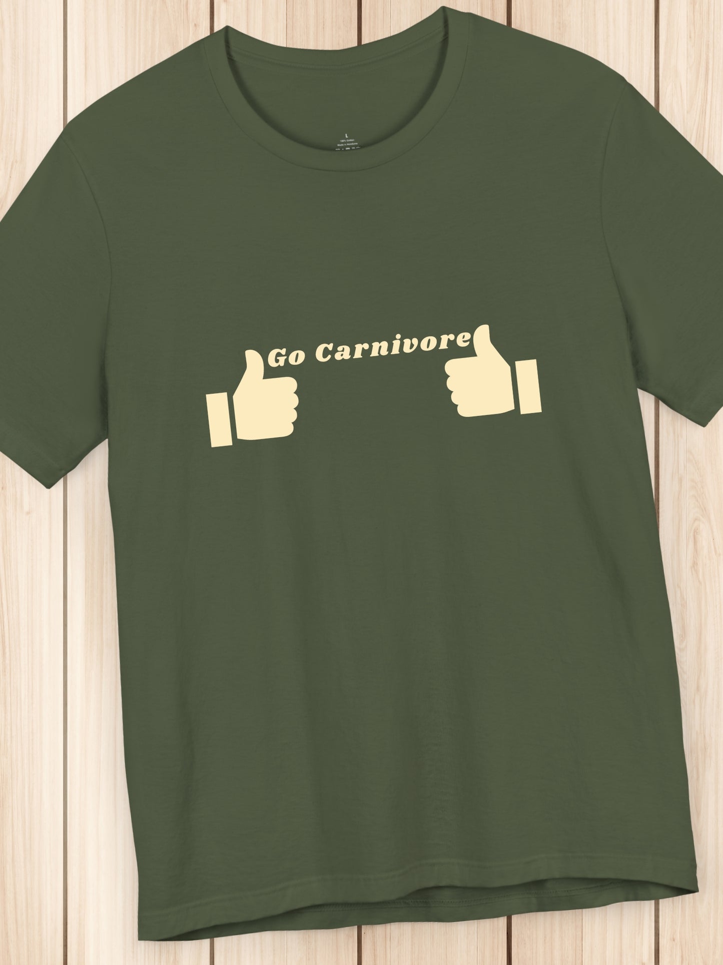 'Go Carnivore' Two Thumbs Up Graphic Unisex T-Shirt, Health and Wellness, Carnivore Diet Apparel