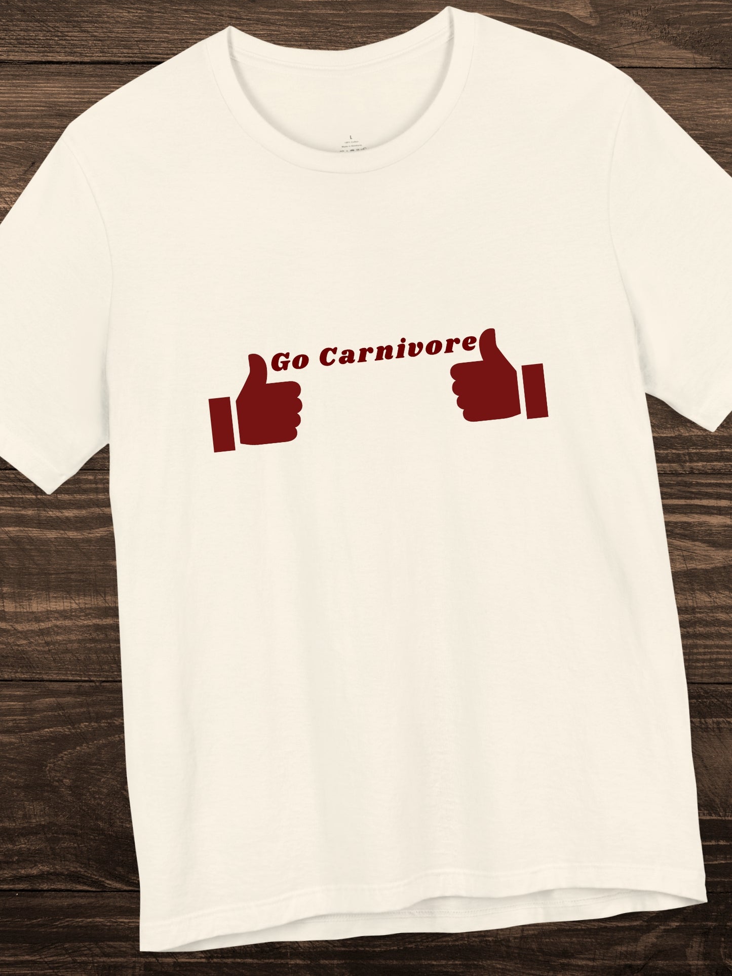 'Go Carnivore' Two Thumbs Up Graphic Unisex T-Shirt, Health and Wellness, Carnivore Diet Apparel