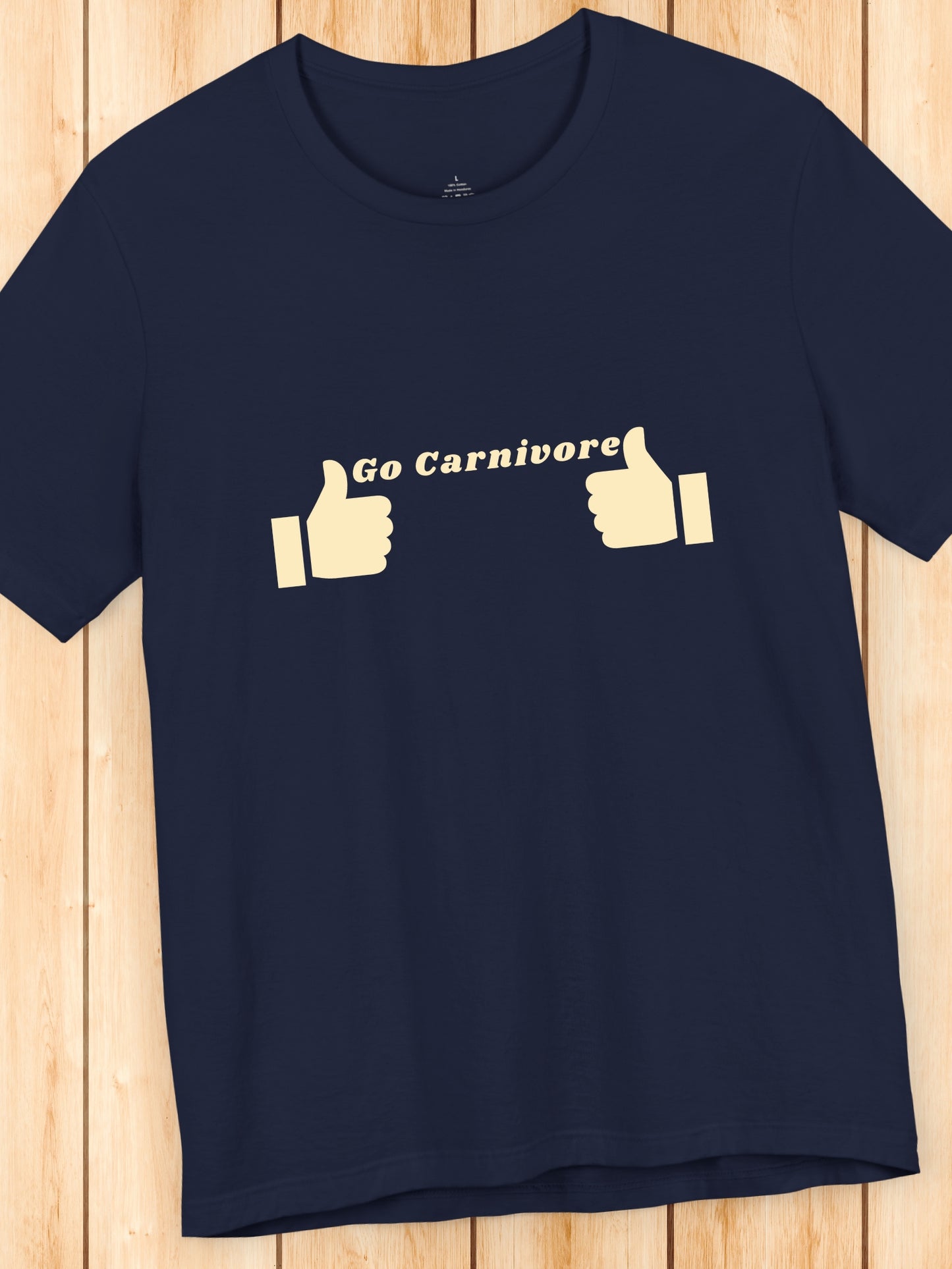 'Go Carnivore' Two Thumbs Up Graphic Unisex T-Shirt, Health and Wellness, Carnivore Diet Apparel