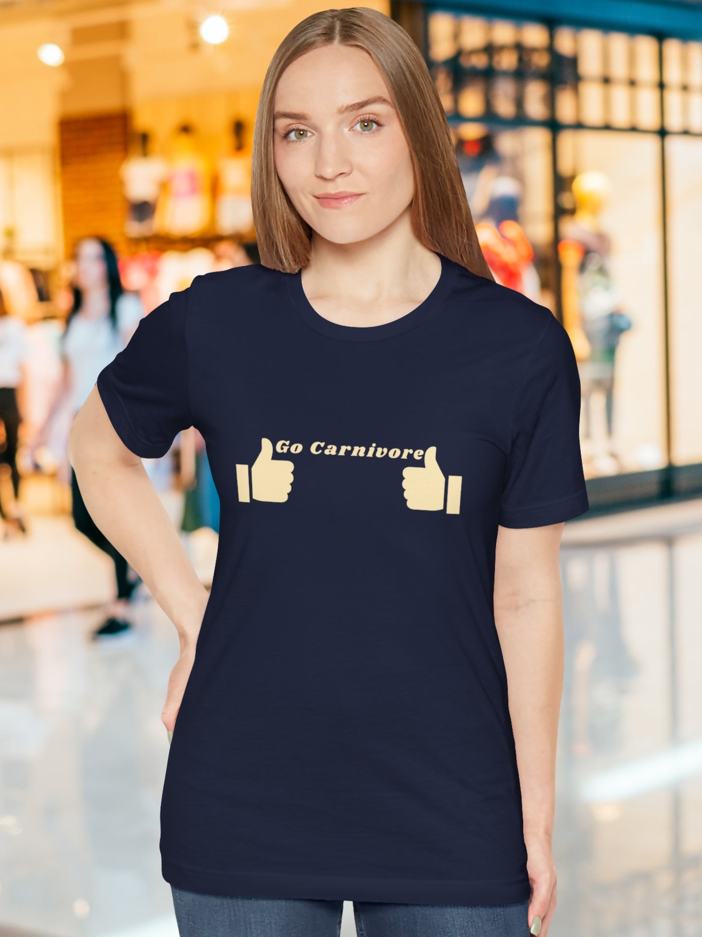 'Go Carnivore' Two Thumbs Up Graphic Unisex T-Shirt, Health and Wellness, Carnivore Diet Apparel