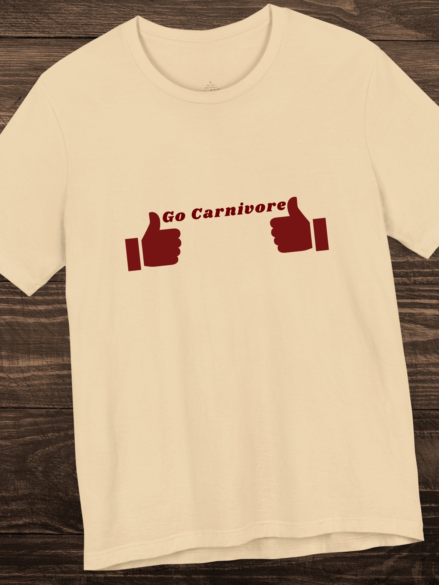 'Go Carnivore' Two Thumbs Up Graphic Unisex T-Shirt, Health and Wellness, Carnivore Diet Apparel