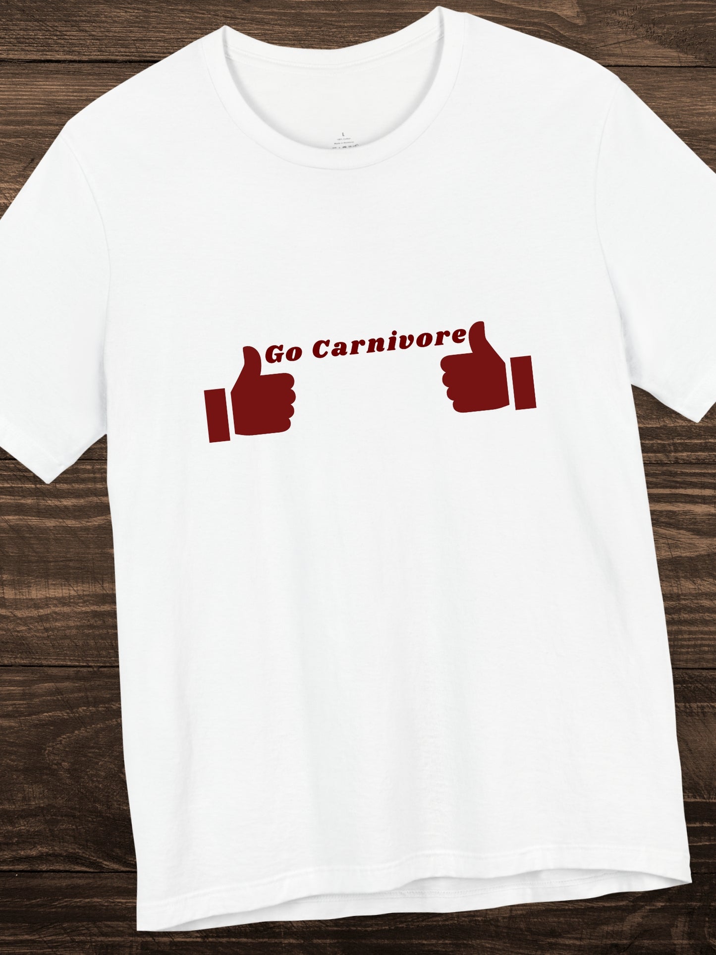 'Go Carnivore' Two Thumbs Up Graphic Unisex T-Shirt, Health and Wellness, Carnivore Diet Apparel