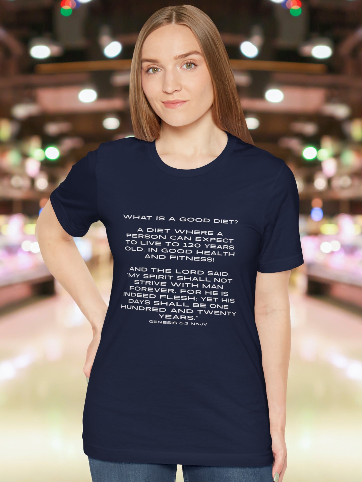 'What is a good diet?...' Unisex T-Shirt, Christian Apparel, Health and Wellness, Bible Verse