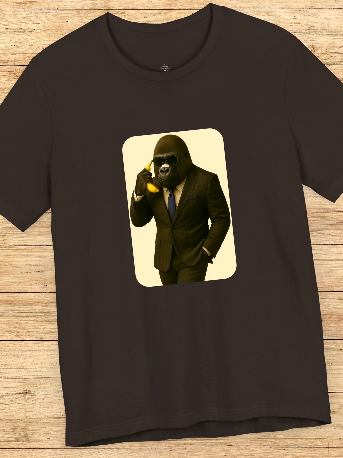 Gorilla Businessman on a Banana Phone Graphic Unisex T-Shirt, Gorilla Business