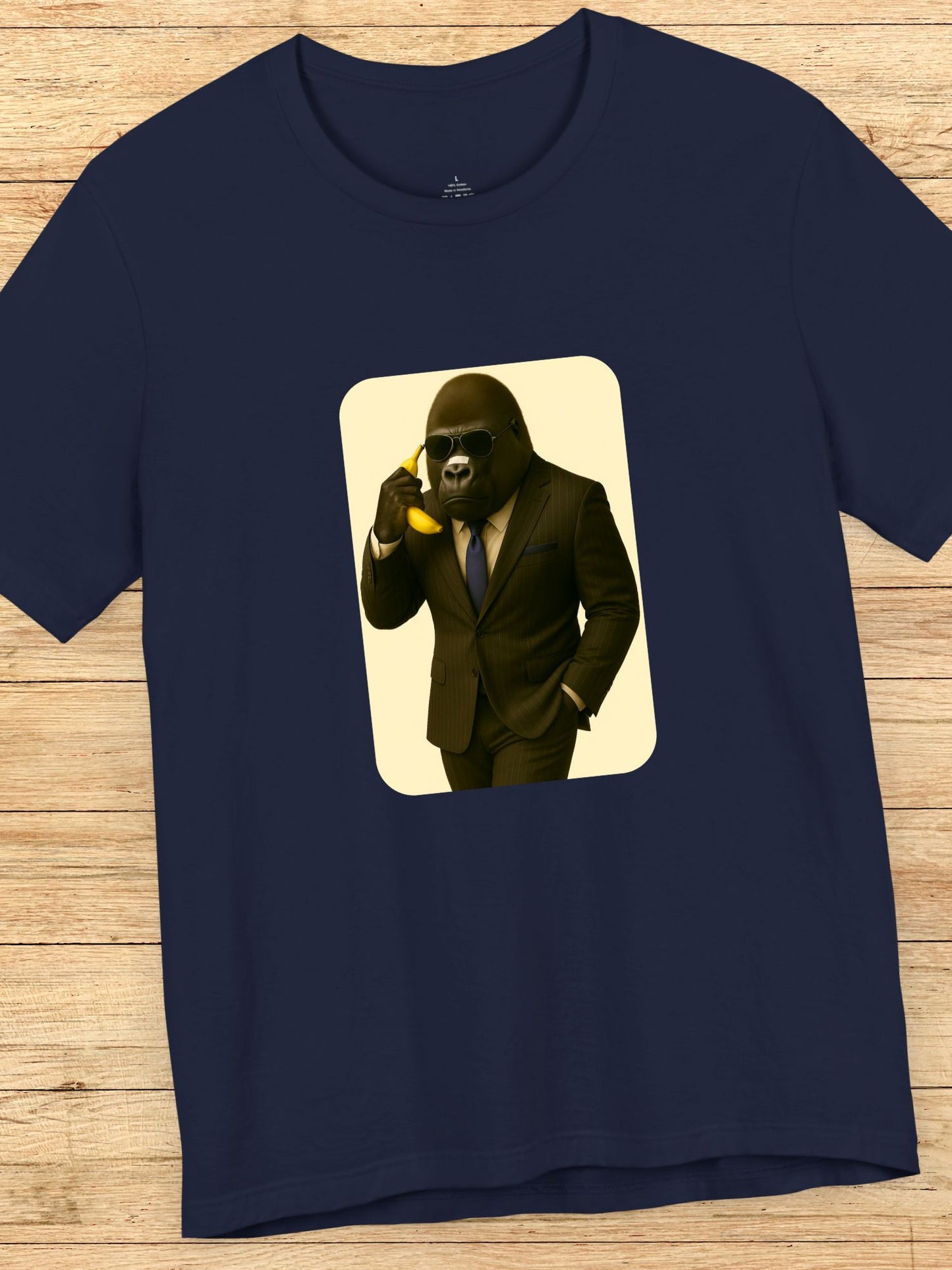Gorilla Businessman on a Banana Phone Graphic Unisex T-Shirt, Gorilla Business