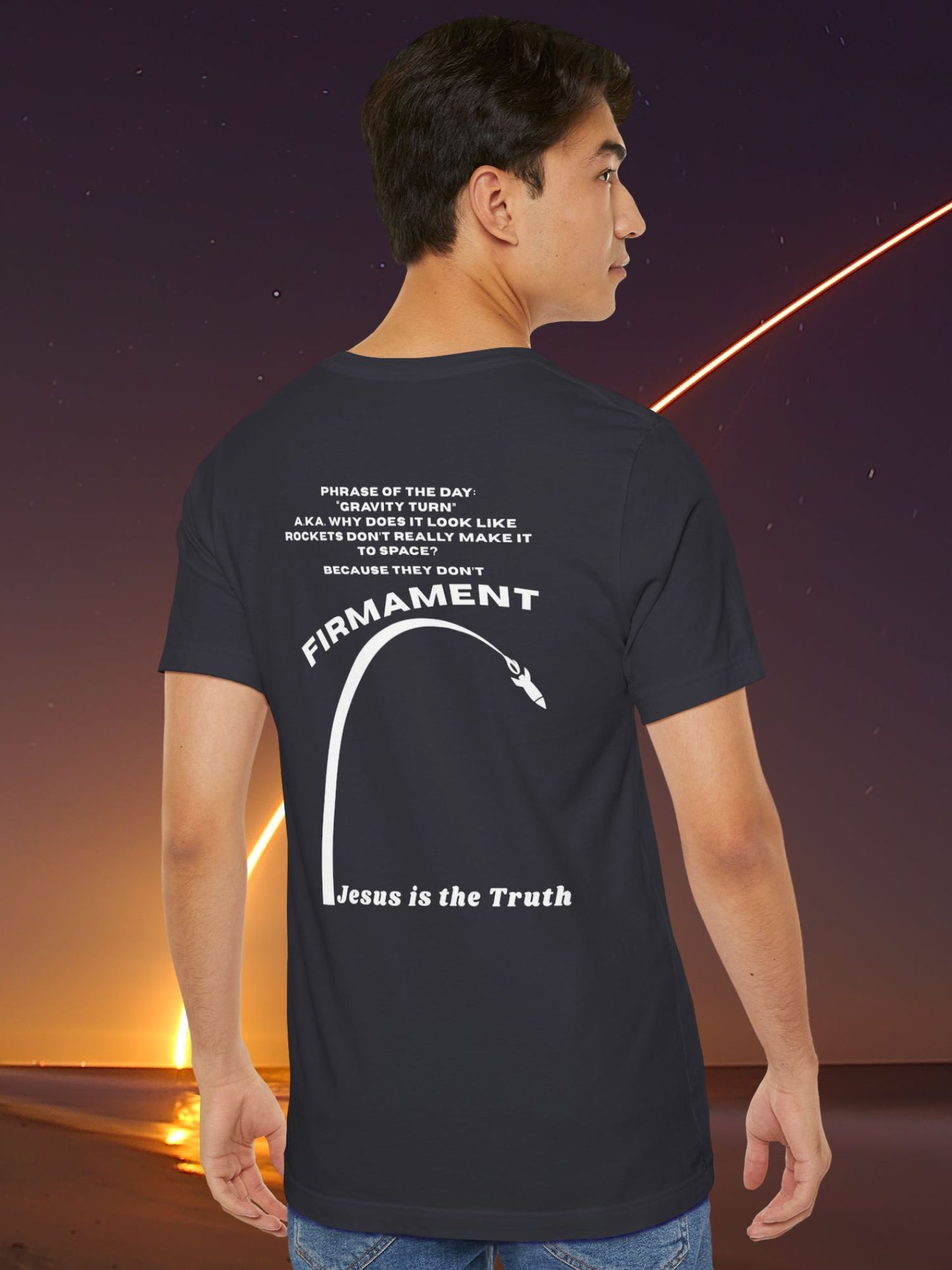 'Gravity Turn, Firmament, Jesus is the Truth' Unisex T-Shirt, Christian Apparel, Flat Earth Tee,  Biblical Education Shirt, Jesus Tee