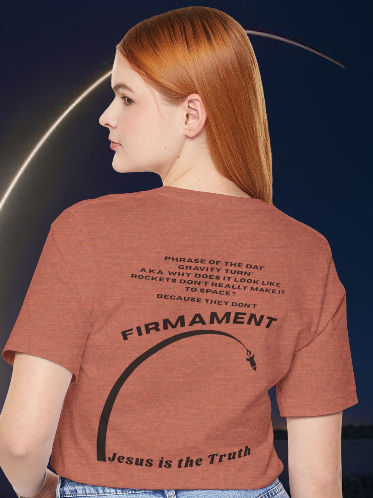 'Gravity Turn, Firmament, Jesus is the Truth' Unisex T-Shirt, Christian Apparel, Flat Earth Tee,  Biblical Education Shirt, Jesus Tee