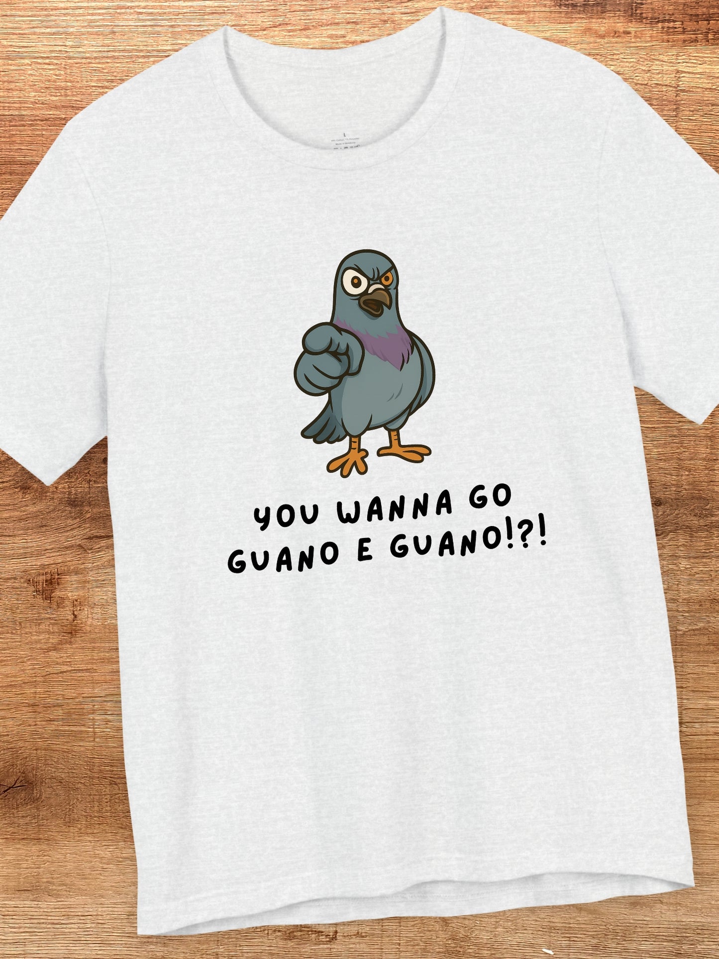 'You Wanna Go Guano E Guano!?!' Disturbed Pigeon Graphic Unisex T-Shirt, Gift for Bird Lovers, Bird Humor Tee