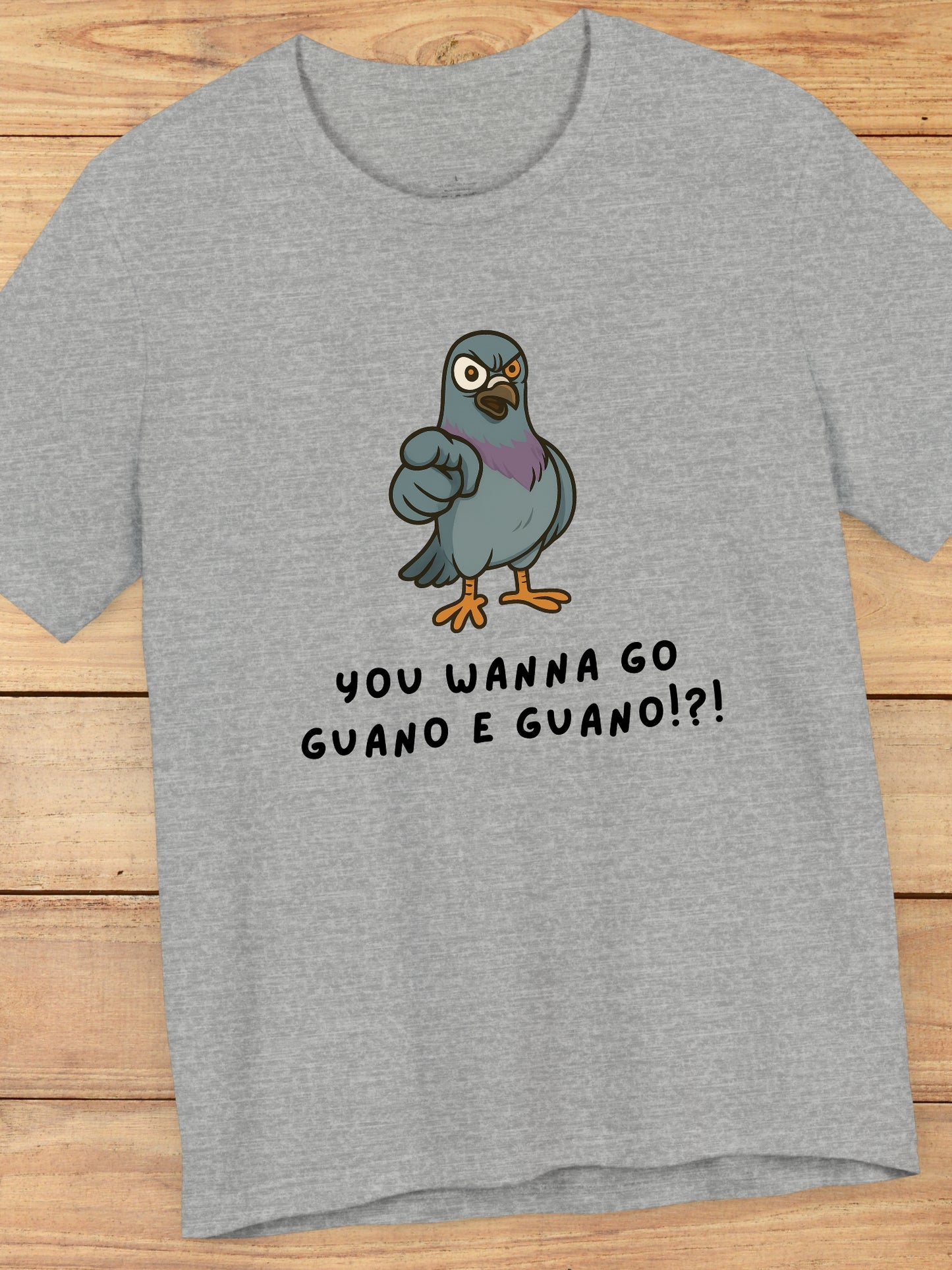 'You Wanna Go Guano E Guano!?!' Disturbed Pigeon Graphic Unisex T-Shirt, Gift for Bird Lovers, Bird Humor Tee