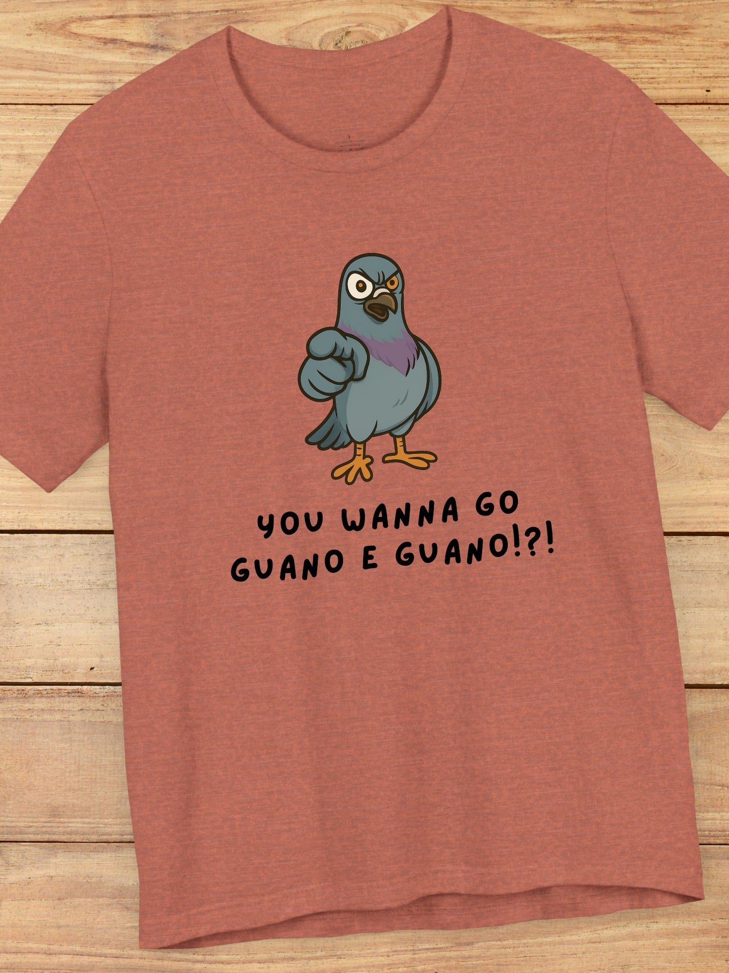 'You Wanna Go Guano E Guano!?!' Disturbed Pigeon Graphic Unisex T-Shirt, Gift for Bird Lovers, Bird Humor Tee