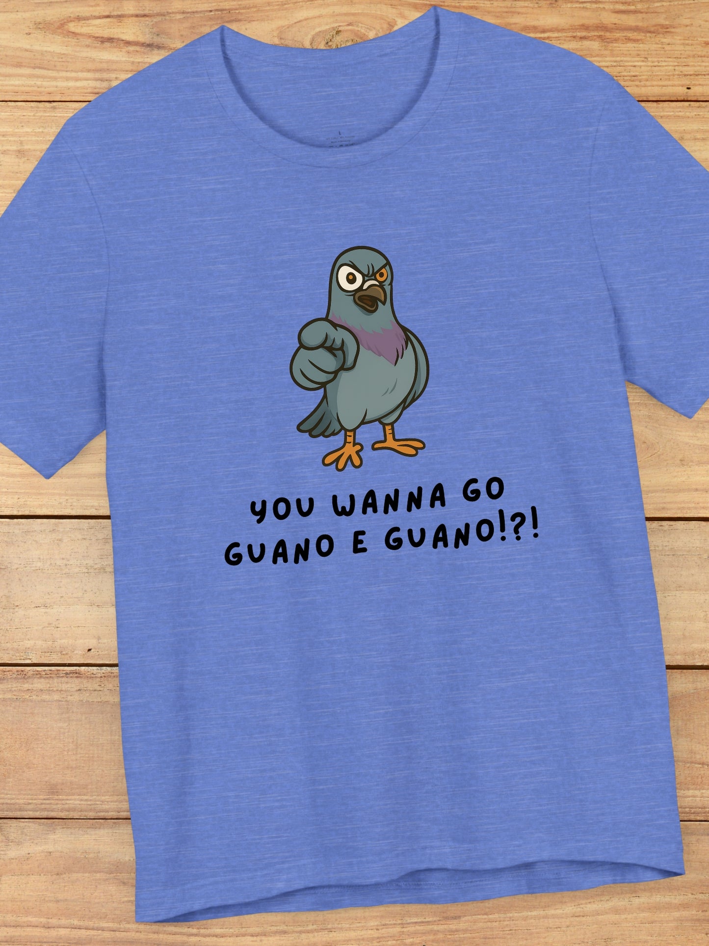 'You Wanna Go Guano E Guano!?!' Disturbed Pigeon Graphic Unisex T-Shirt, Gift for Bird Lovers, Bird Humor Tee