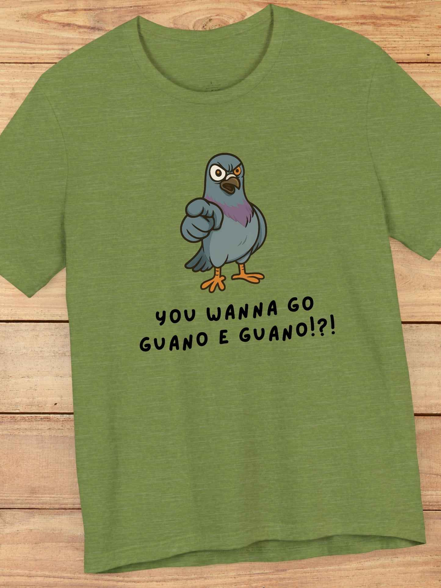 'You Wanna Go Guano E Guano!?!' Disturbed Pigeon Graphic Unisex T-Shirt, Gift for Bird Lovers, Bird Humor Tee
