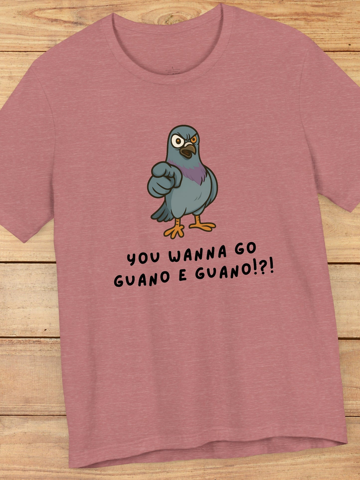 'You Wanna Go Guano E Guano!?!' Disturbed Pigeon Graphic Unisex T-Shirt, Gift for Bird Lovers, Bird Humor Tee