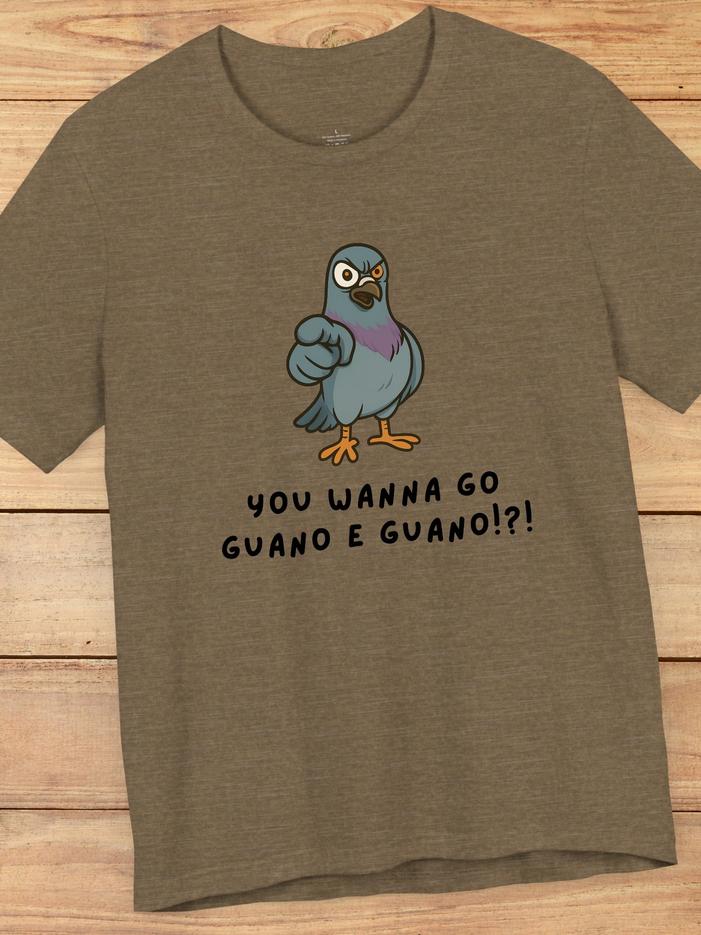 'You Wanna Go Guano E Guano!?!' Disturbed Pigeon Graphic Unisex T-Shirt, Gift for Bird Lovers, Bird Humor Tee