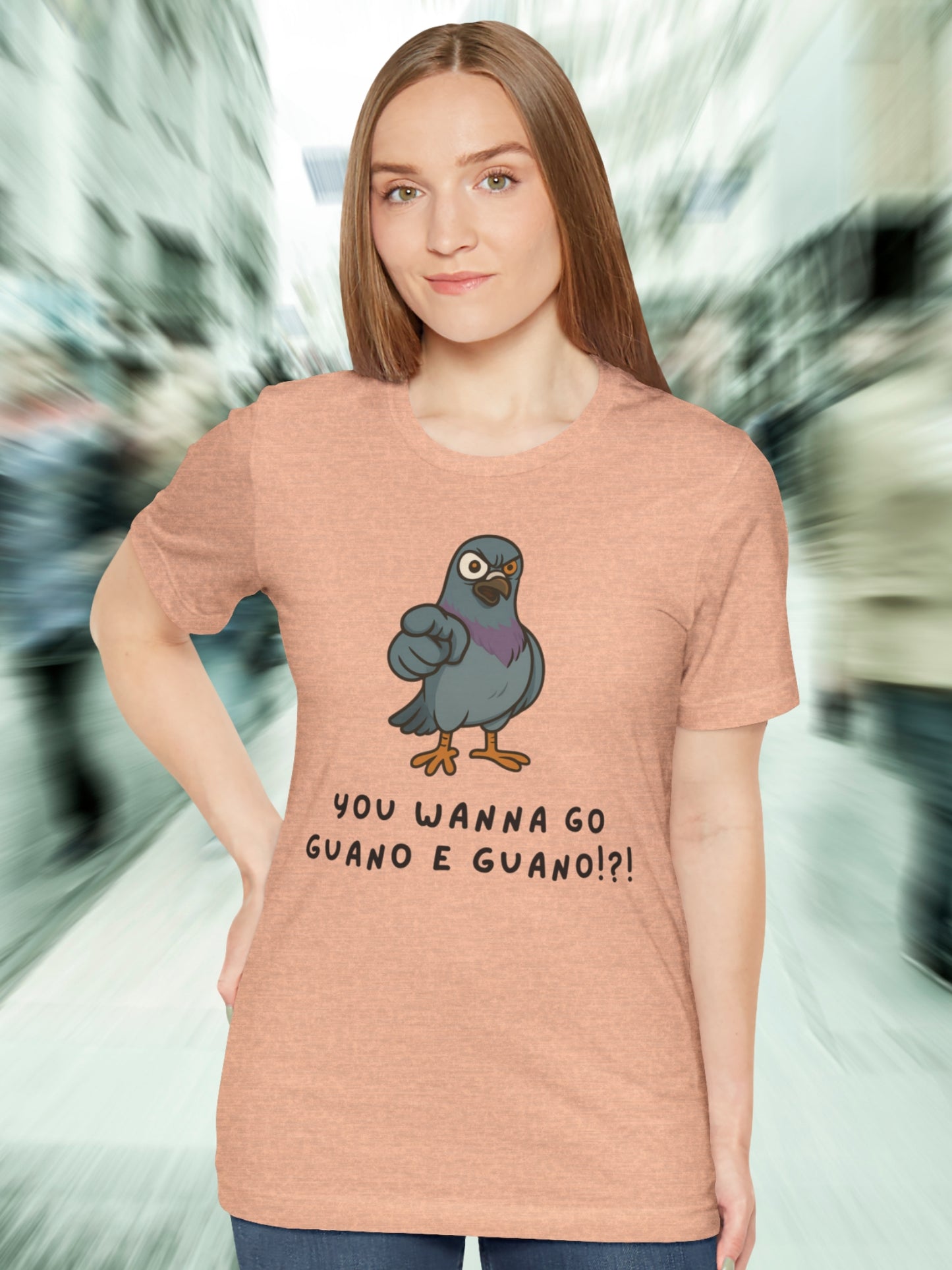 'You Wanna Go Guano E Guano!?!' Disturbed Pigeon Graphic Unisex T-Shirt, Gift for Bird Lovers, Bird Humor Tee