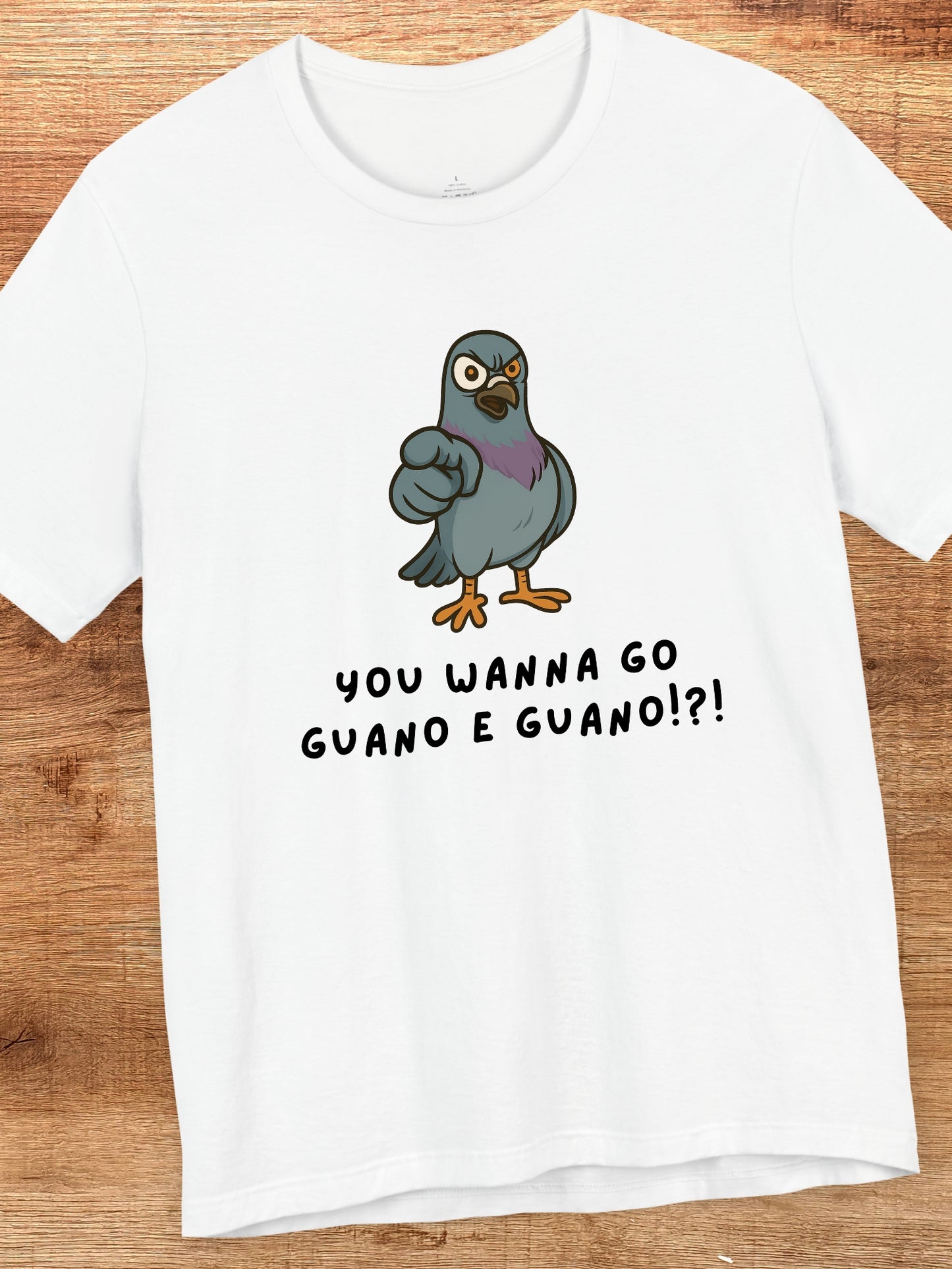 'You Wanna Go Guano E Guano!?!' Disturbed Pigeon Graphic Unisex T-Shirt, Gift for Bird Lovers, Bird Humor Tee