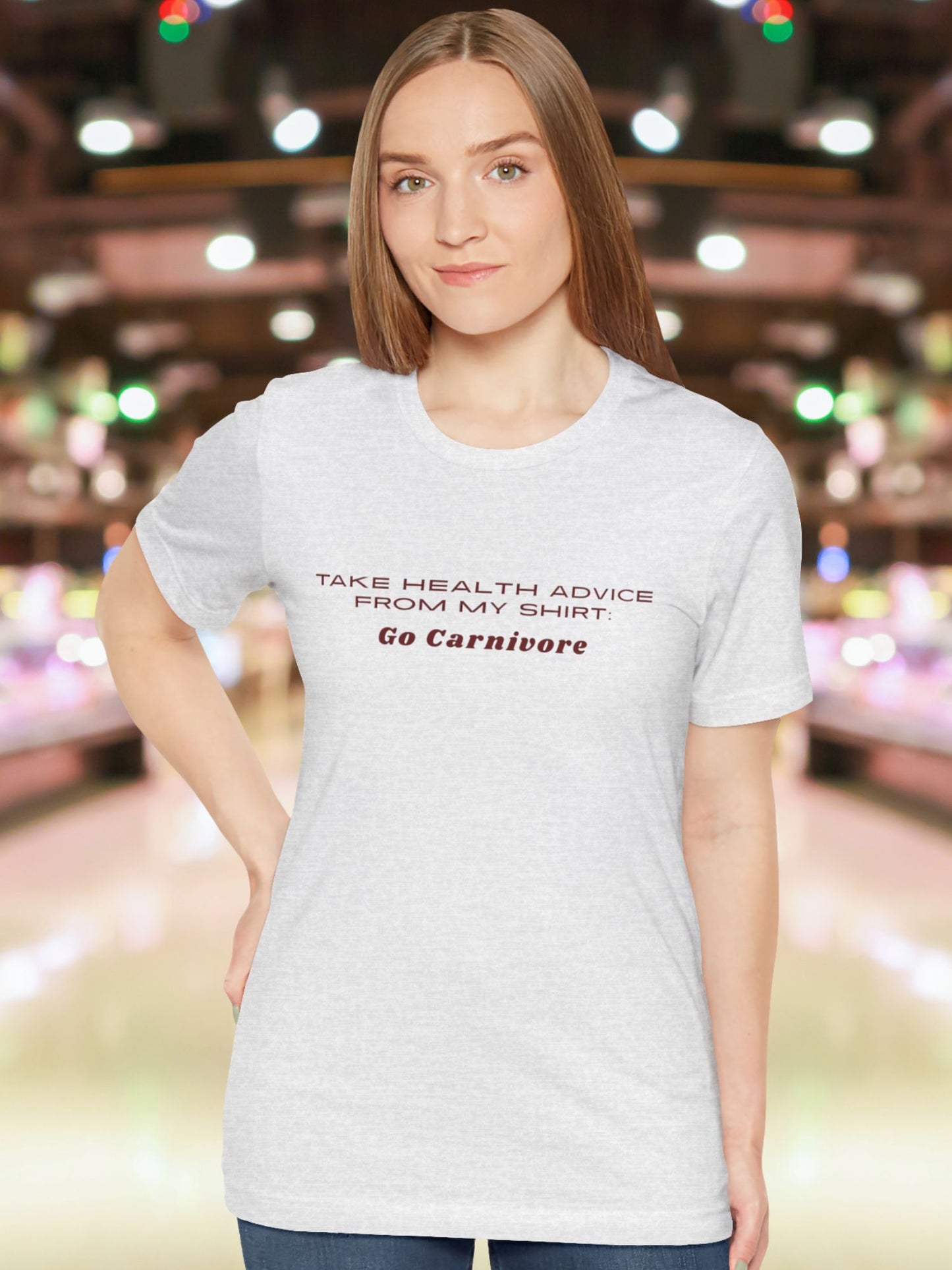 'Take Health Advice from My Shirt, Go Carnivore' Unisex T-Shirt, Carnivore Diet Apparel, Health and Wellness Tee