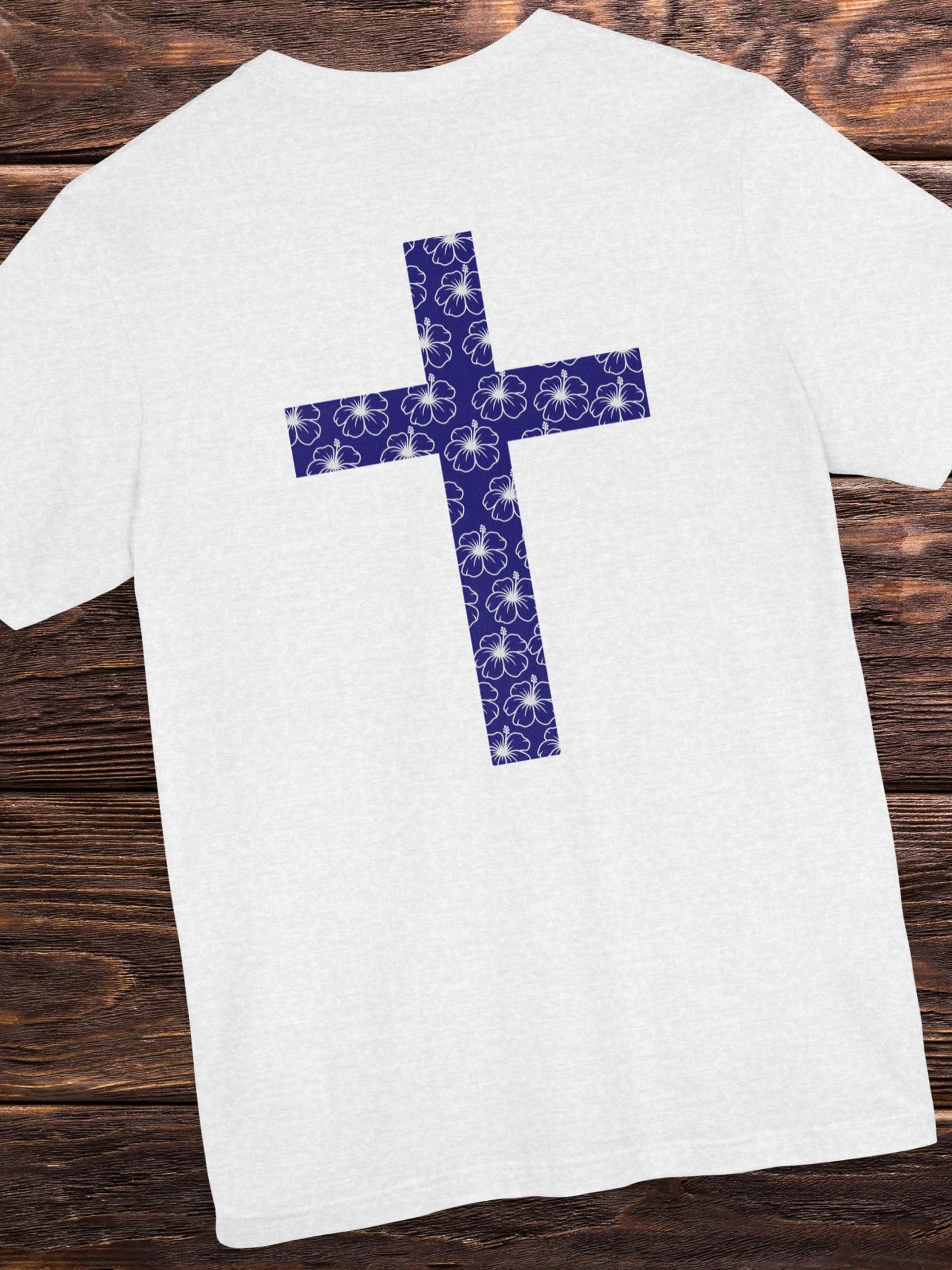 Hibiscus Pattern Cross Back Design Unisex T-Shirt, Christian Apparel