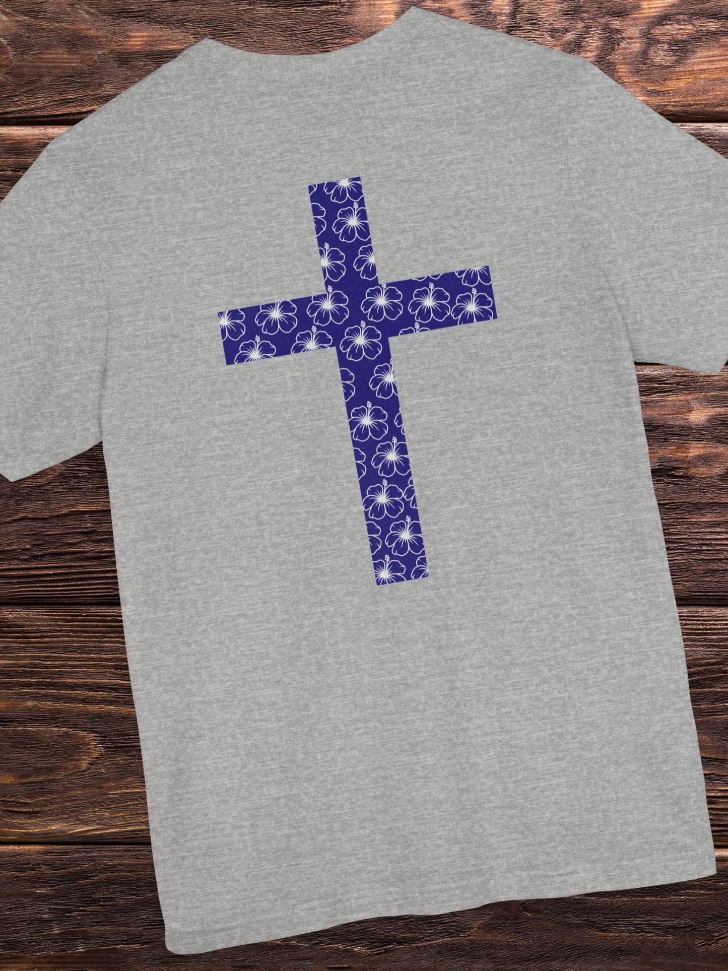 Hibiscus Pattern Cross Back Design Unisex T-Shirt, Christian Apparel