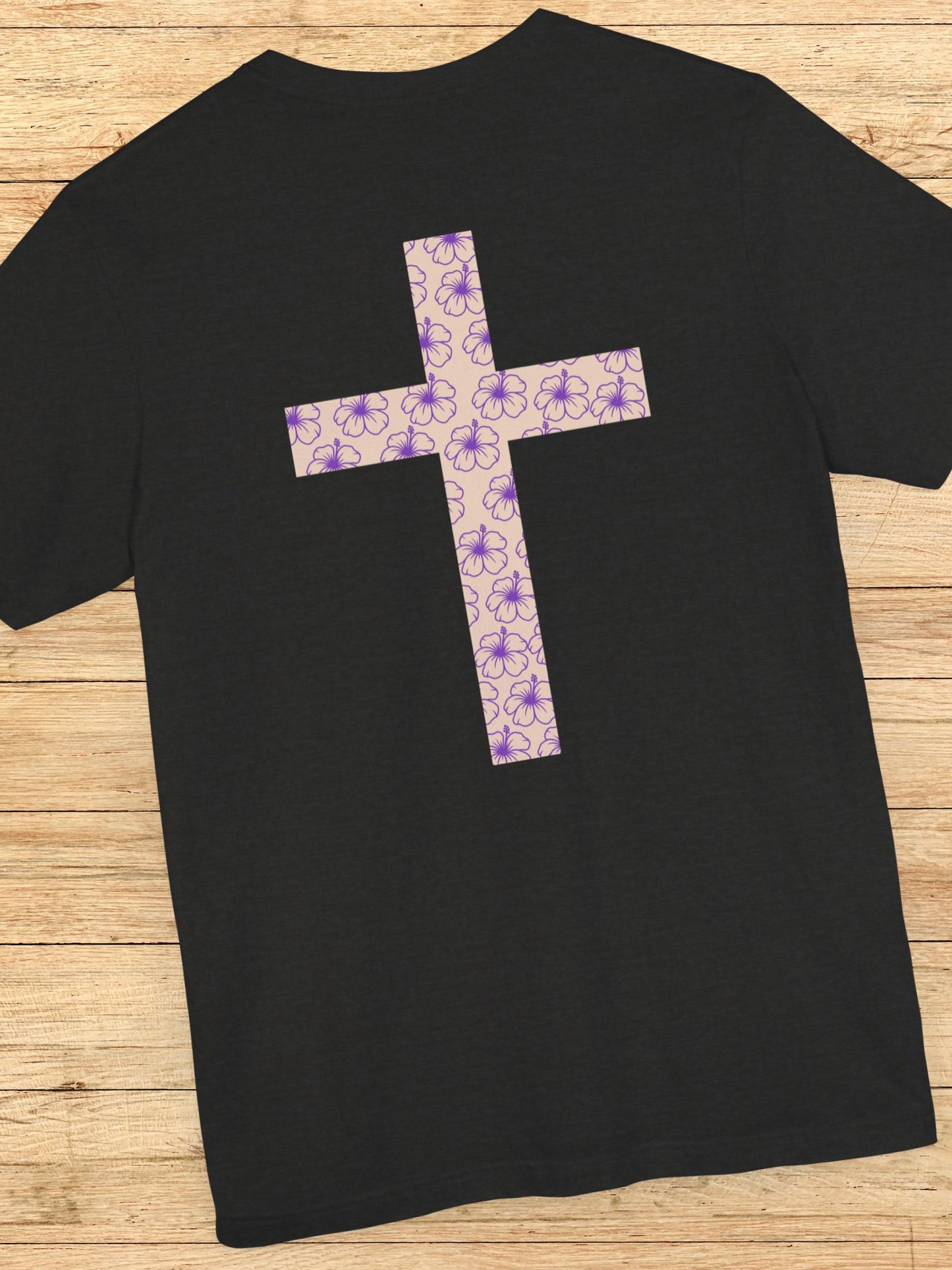 Hibiscus Pattern Cross Back Design Unisex T-Shirt, Christian Apparel