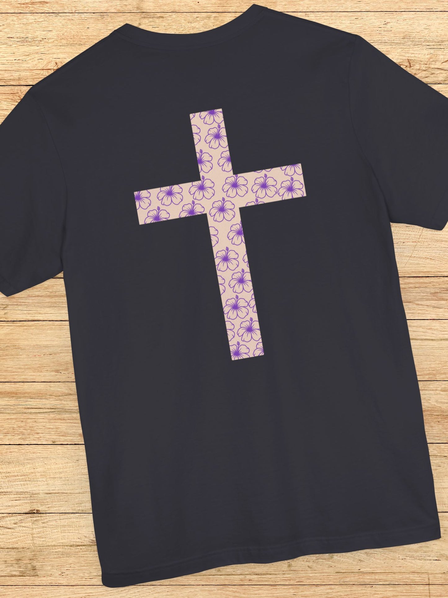 Hibiscus Pattern Cross Back Design Unisex T-Shirt, Christian Apparel
