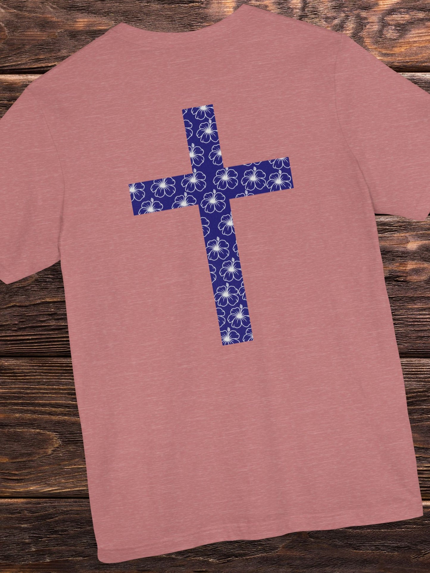 Hibiscus Pattern Cross Back Design Unisex T-Shirt, Christian Apparel