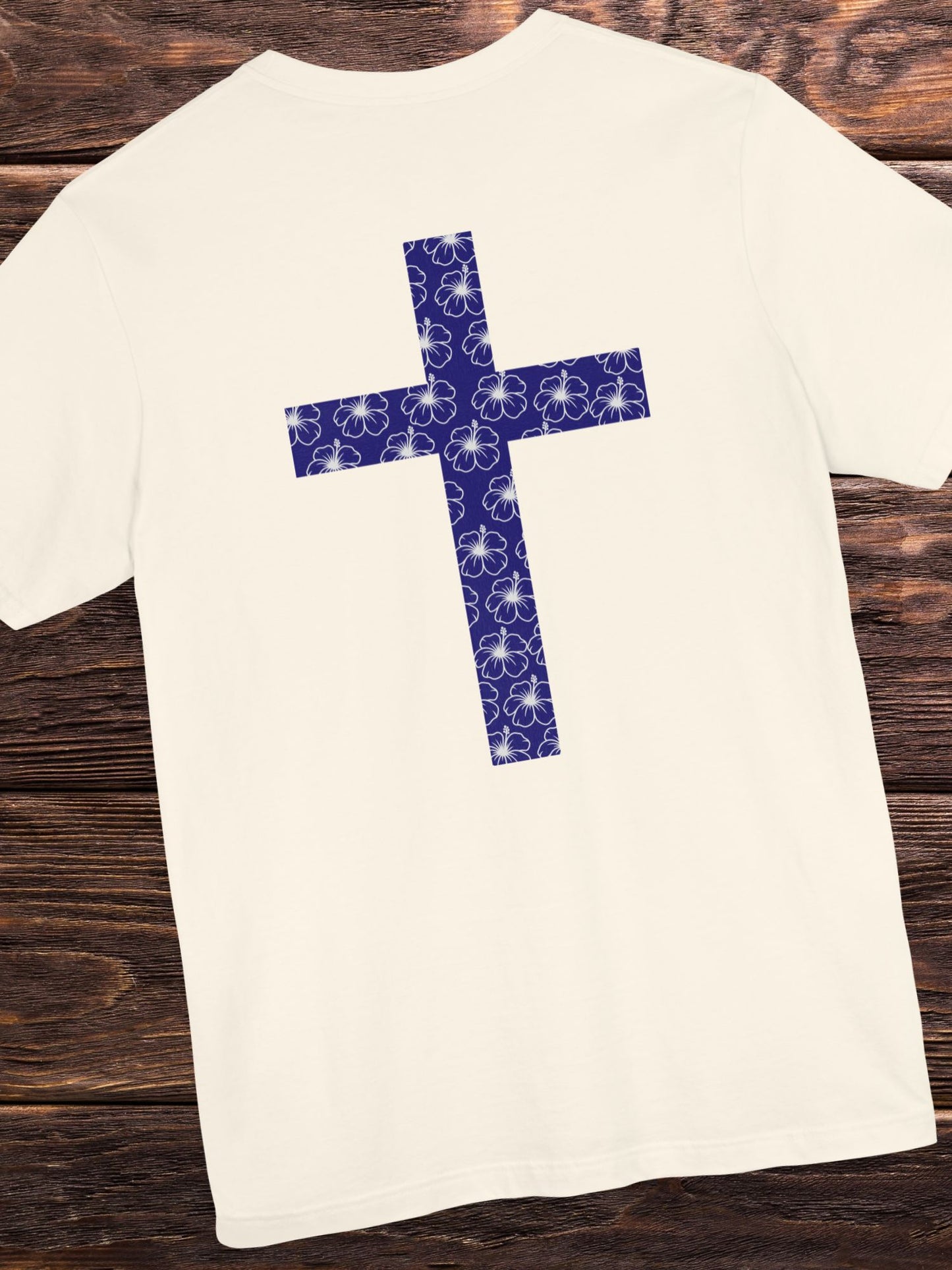 Hibiscus Pattern Cross Back Design Unisex T-Shirt, Christian Apparel