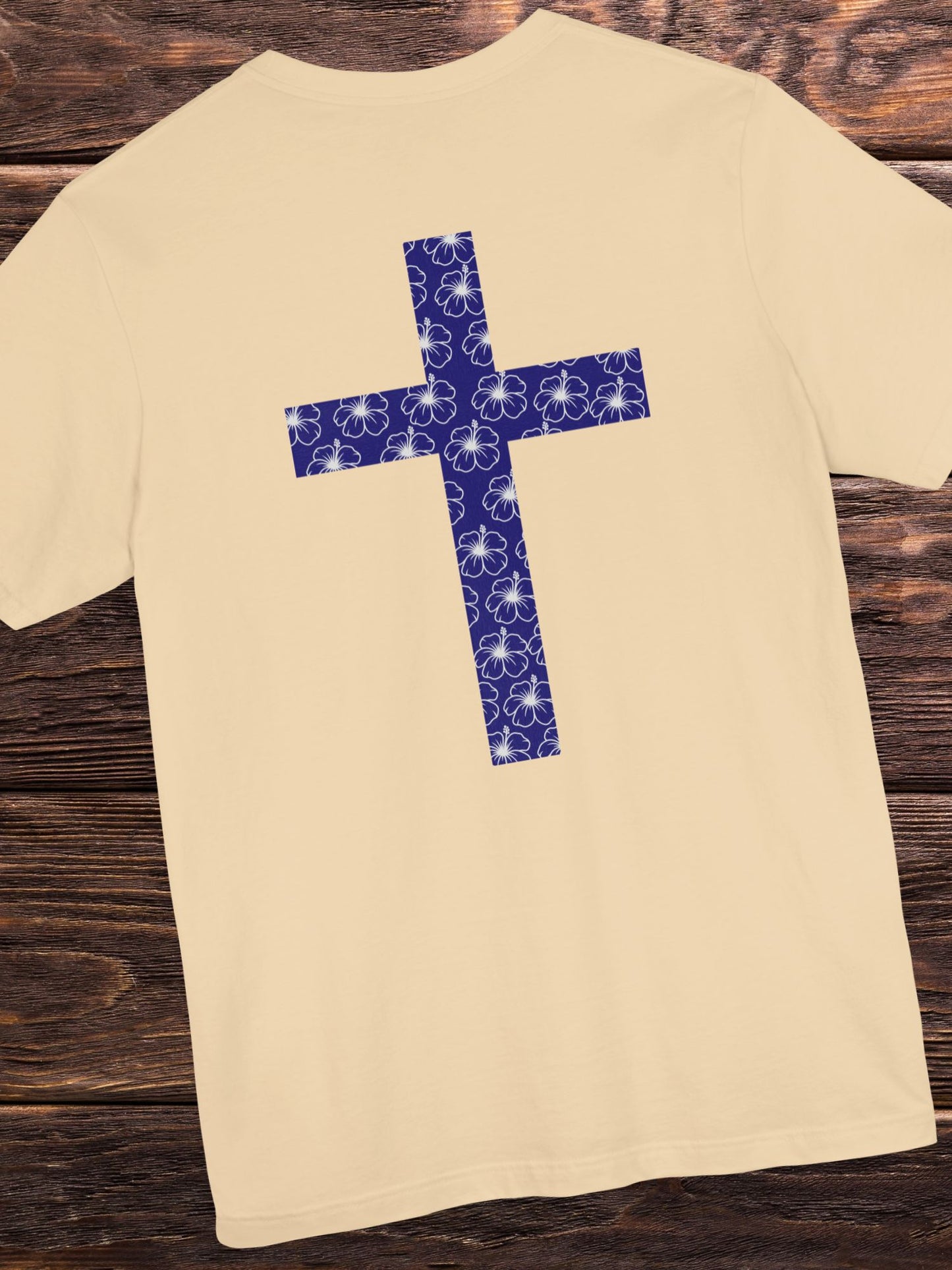 Hibiscus Pattern Cross Back Design Unisex T-Shirt, Christian Apparel