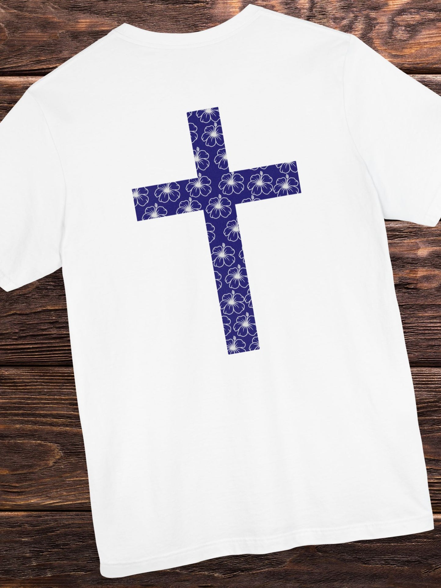 Hibiscus Pattern Cross Back Design Unisex T-Shirt, Christian Apparel
