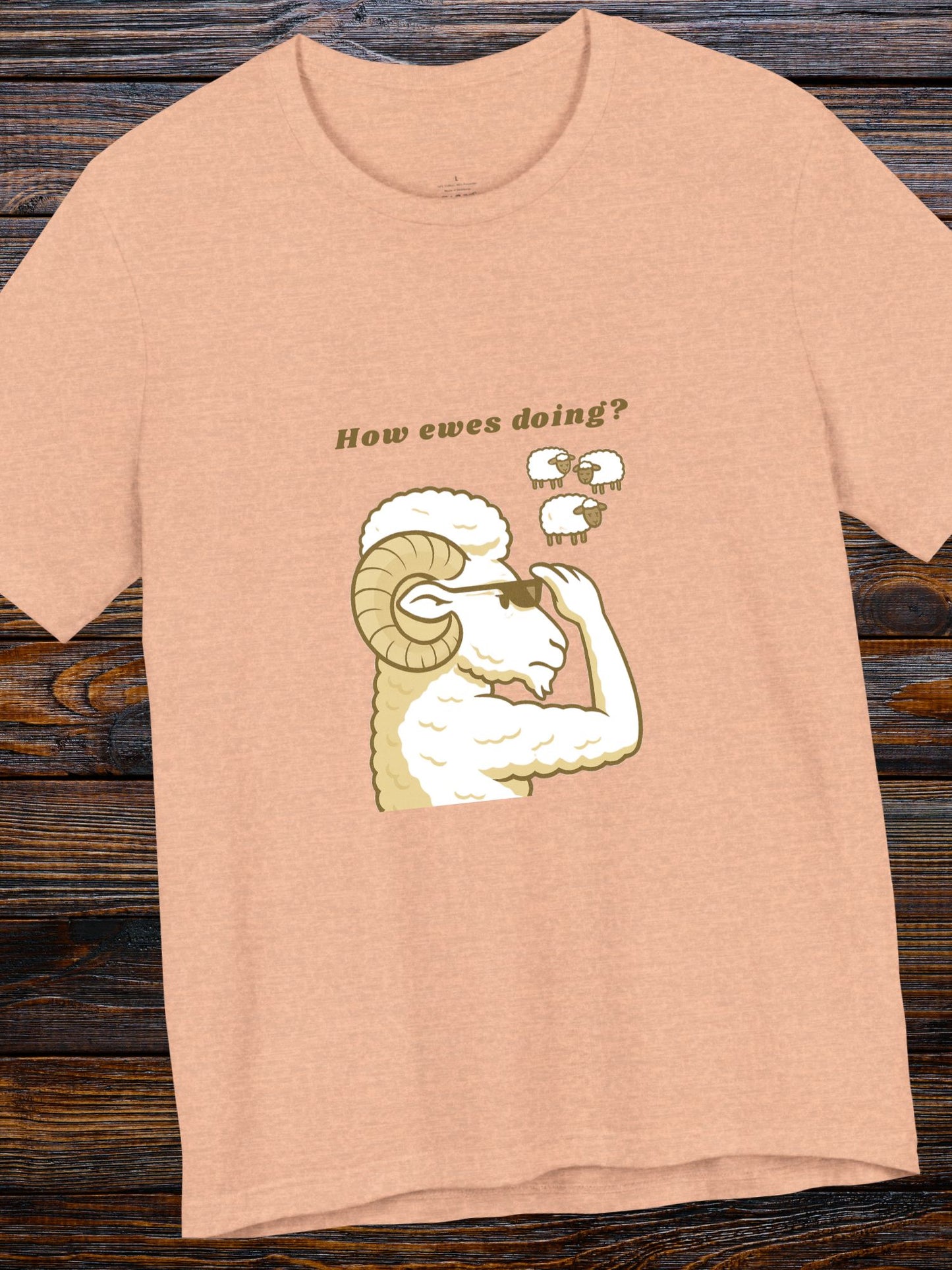 'How Ewes Doing?' Ram and Sheep Graphic Unisex T-Shirt, Gift funny sheep Tee, Casual Wear, Great for Parties
