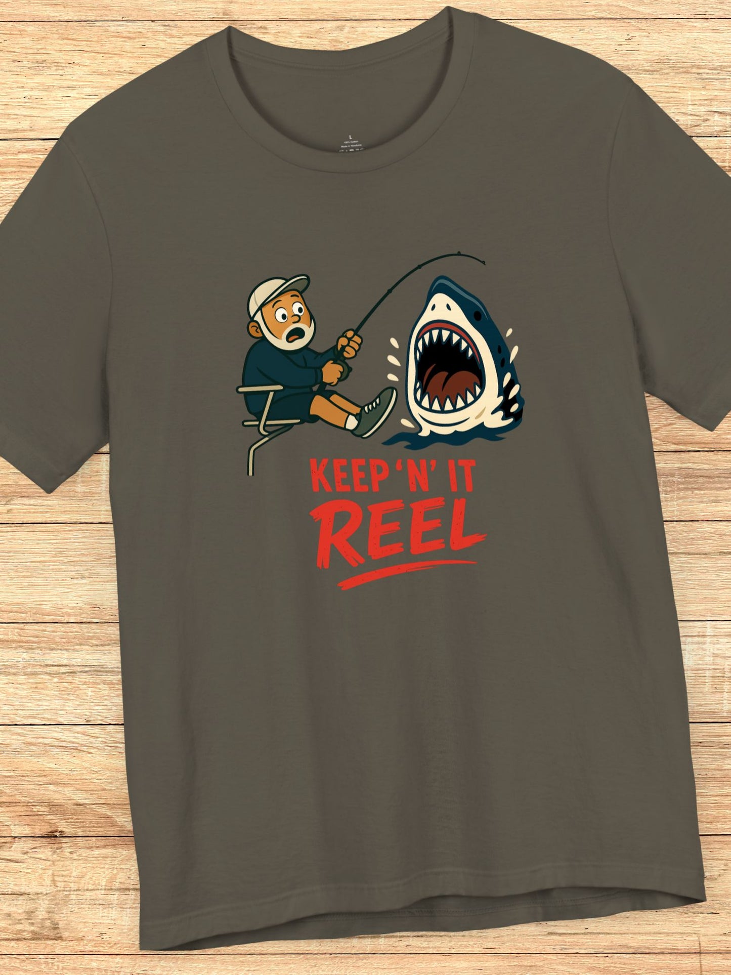 'Keep 'N' It Reel' Fishing Graphic V2 Unisex T-Shirt, Fishing Apparel