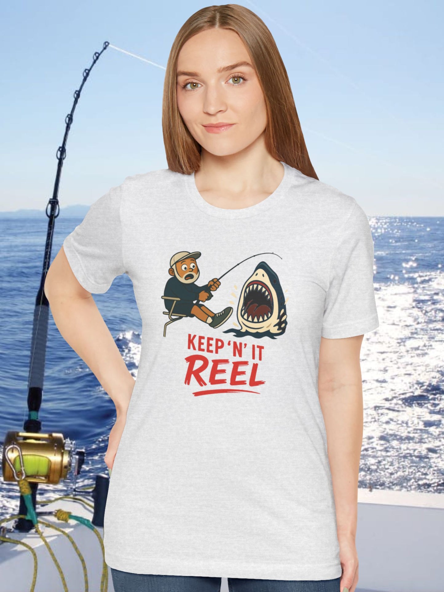 'Keep 'N' It Reel' Fishing Graphic V2 Unisex T-Shirt, Fishing Apparel