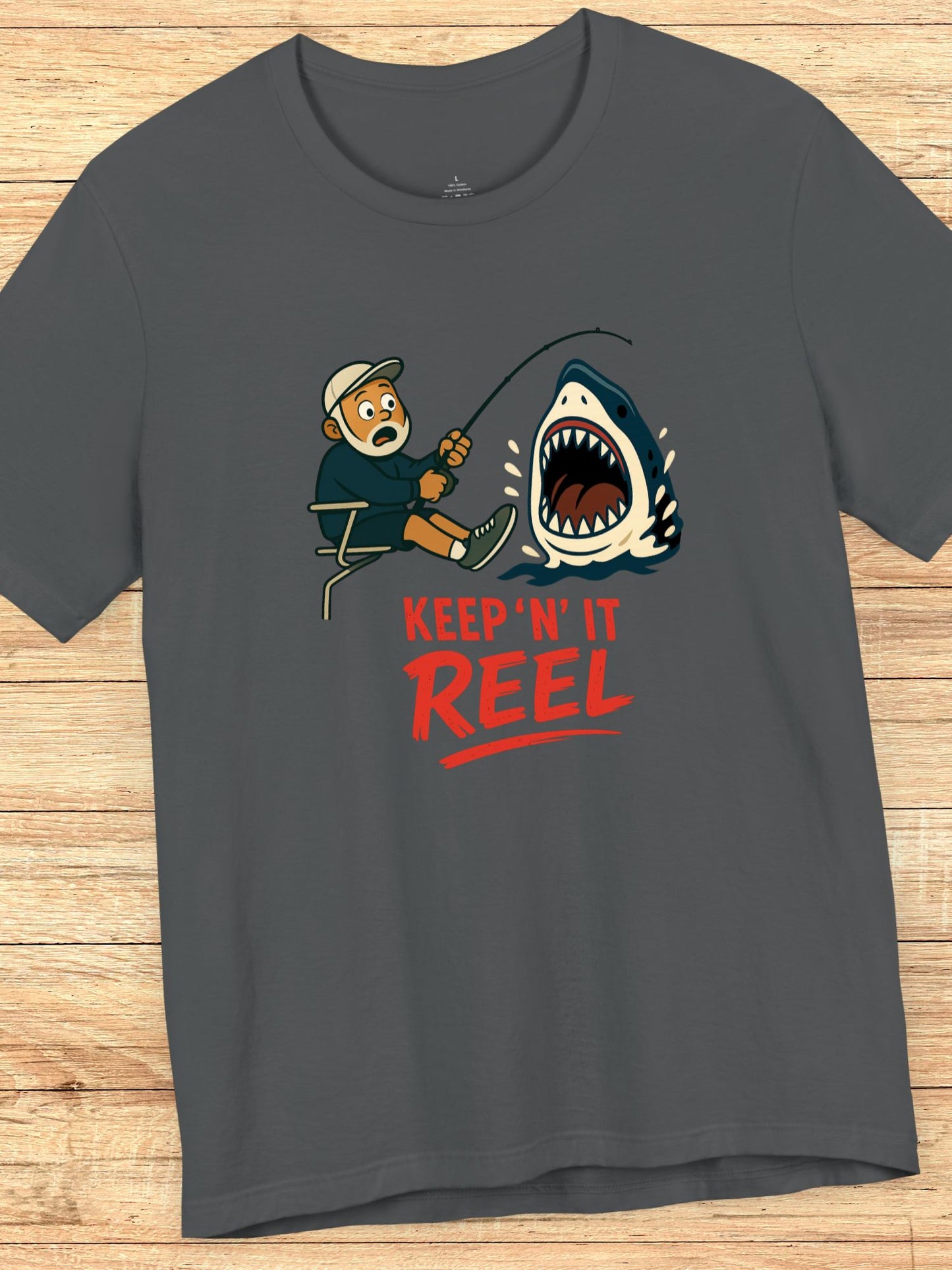 'Keep 'N' It Reel' Fishing Graphic V2 Unisex T-Shirt, Fishing Apparel