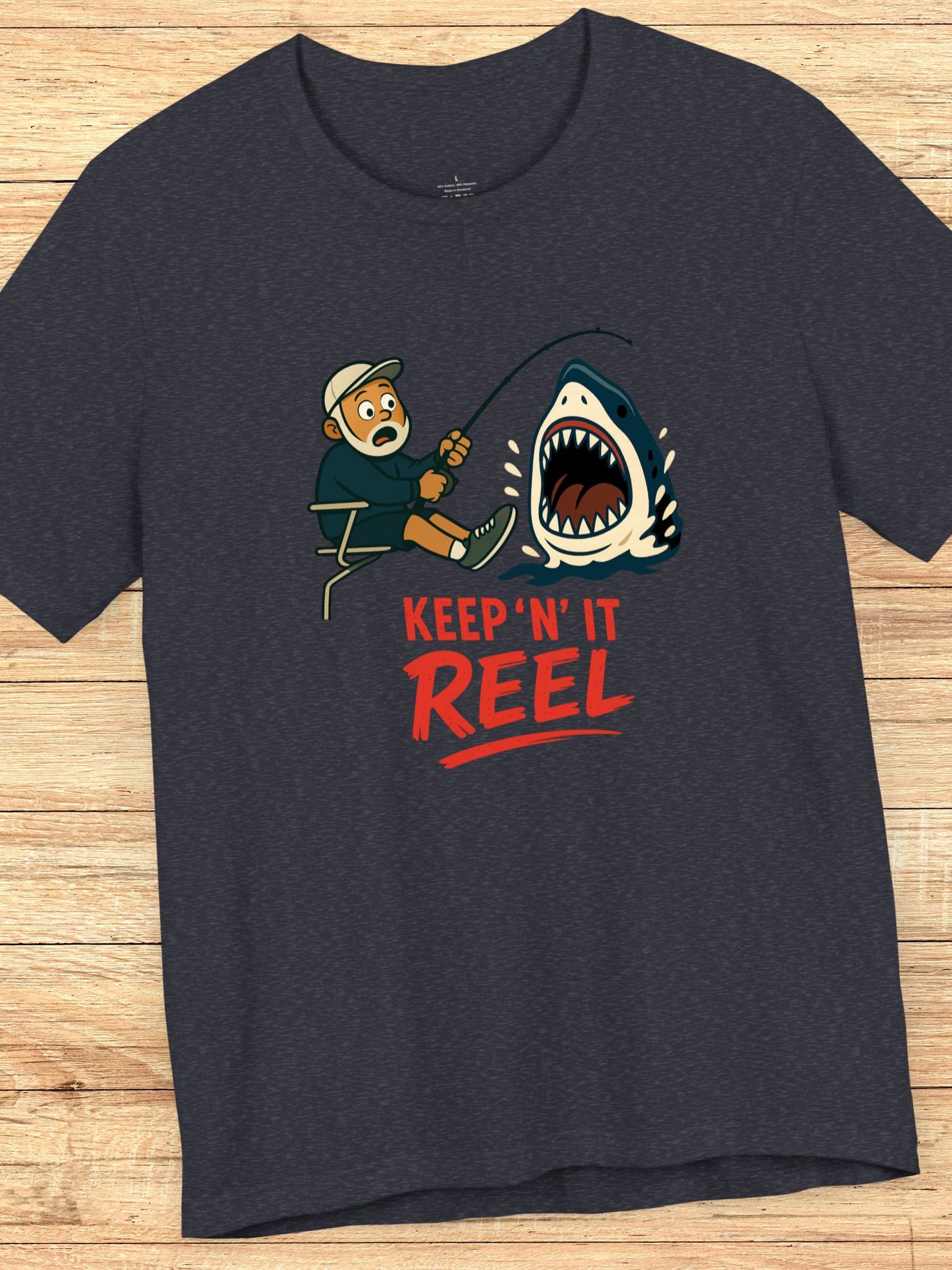 'Keep 'N' It Reel' Fishing Graphic V2 Unisex T-Shirt, Fishing Apparel