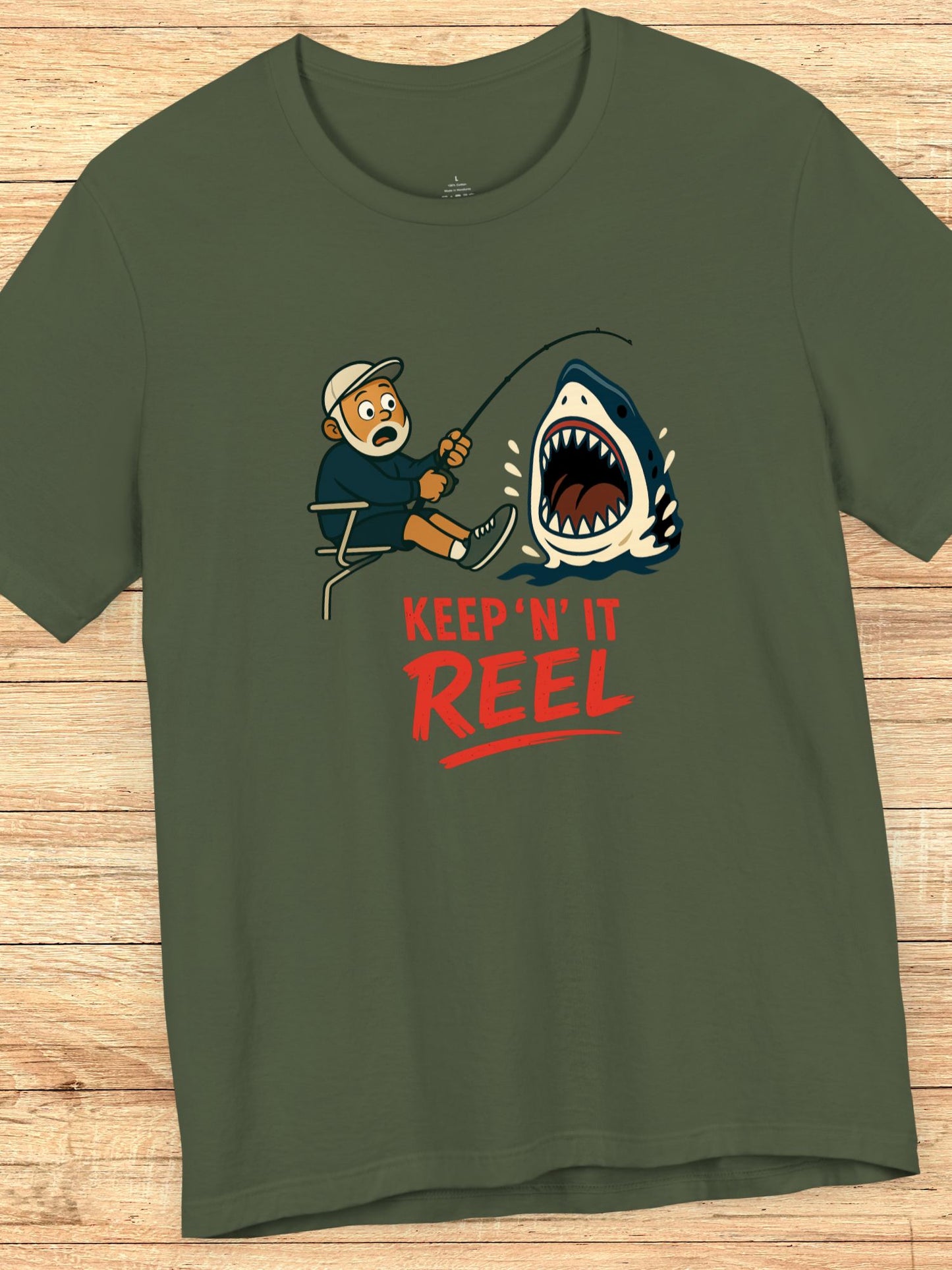 'Keep 'N' It Reel' Fishing Graphic V2 Unisex T-Shirt, Fishing Apparel