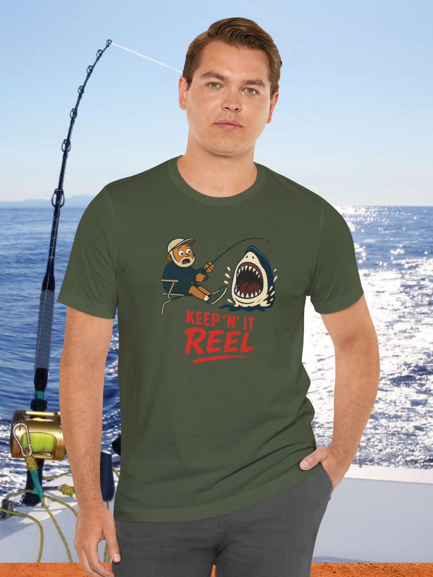 'Keep 'N' It Reel' Fishing Graphic V2 Unisex T-Shirt, Fishing Apparel