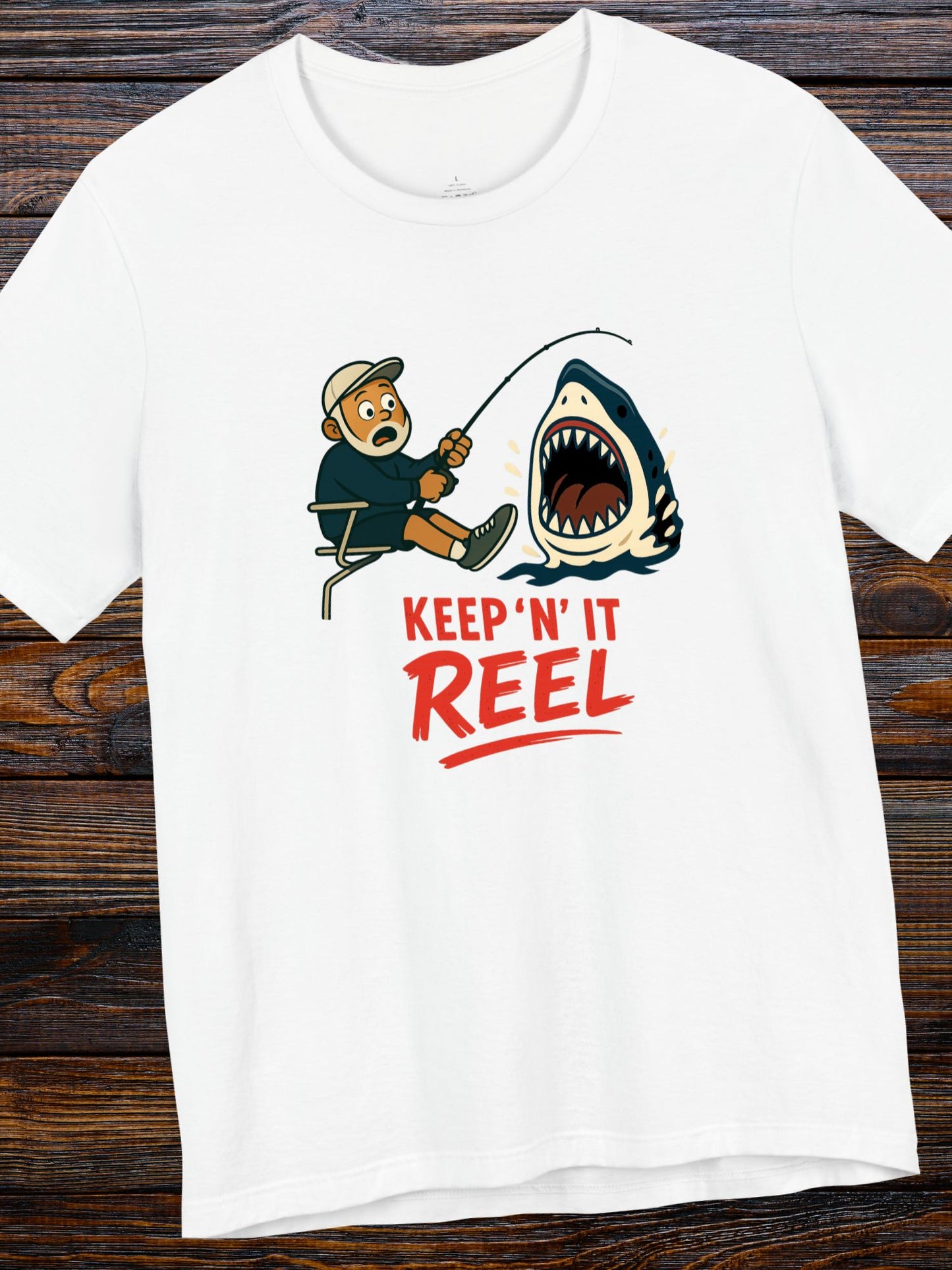 'Keep 'N' It Reel' Fishing Graphic V2 Unisex T-Shirt, Fishing Apparel